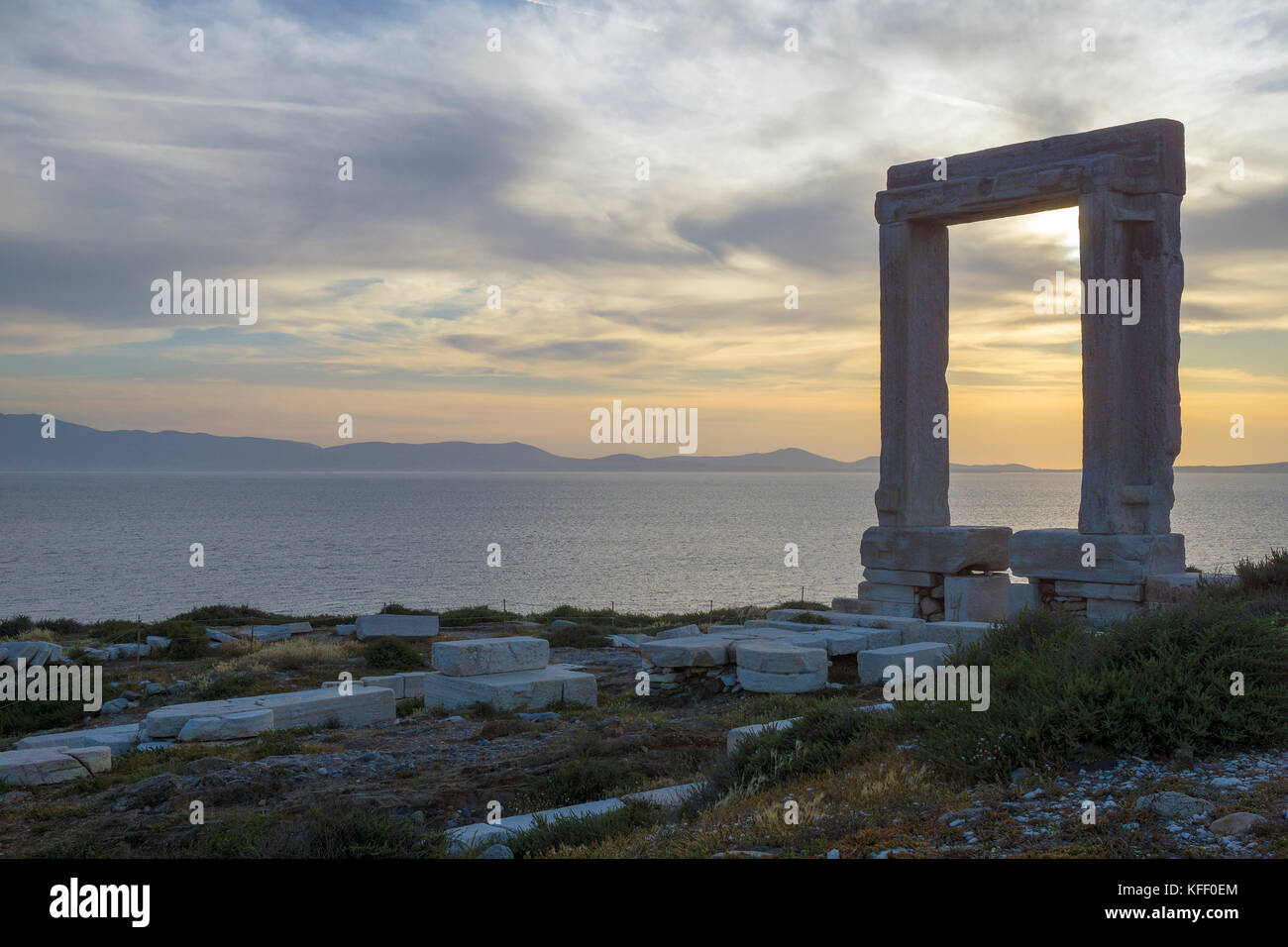 Portara of Naxos, landmark of Naxos island, Cyclades, Aegean, Greece ...