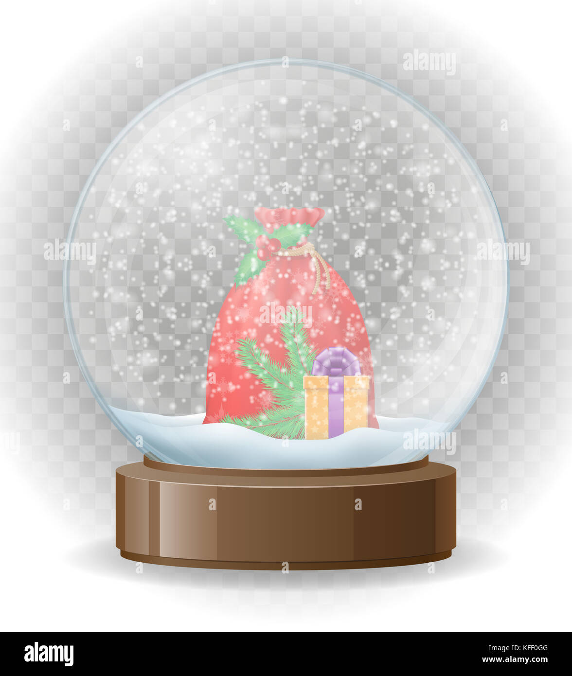 snow globe transparent vector illustration isolated on white background ...