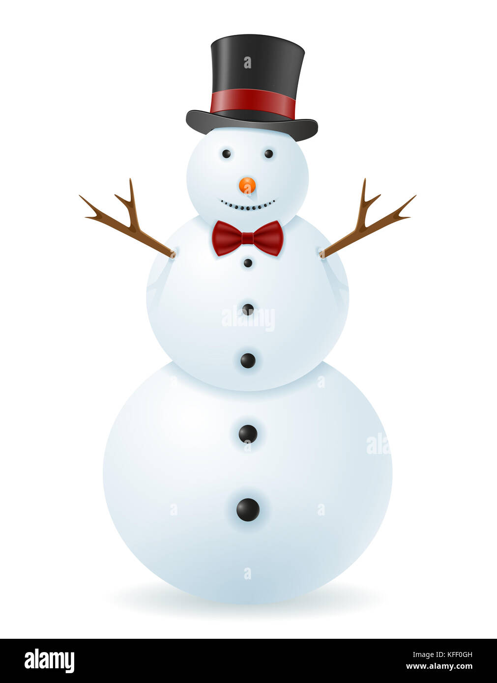 snowman vector illustration isolated on white background Stock Photo ...