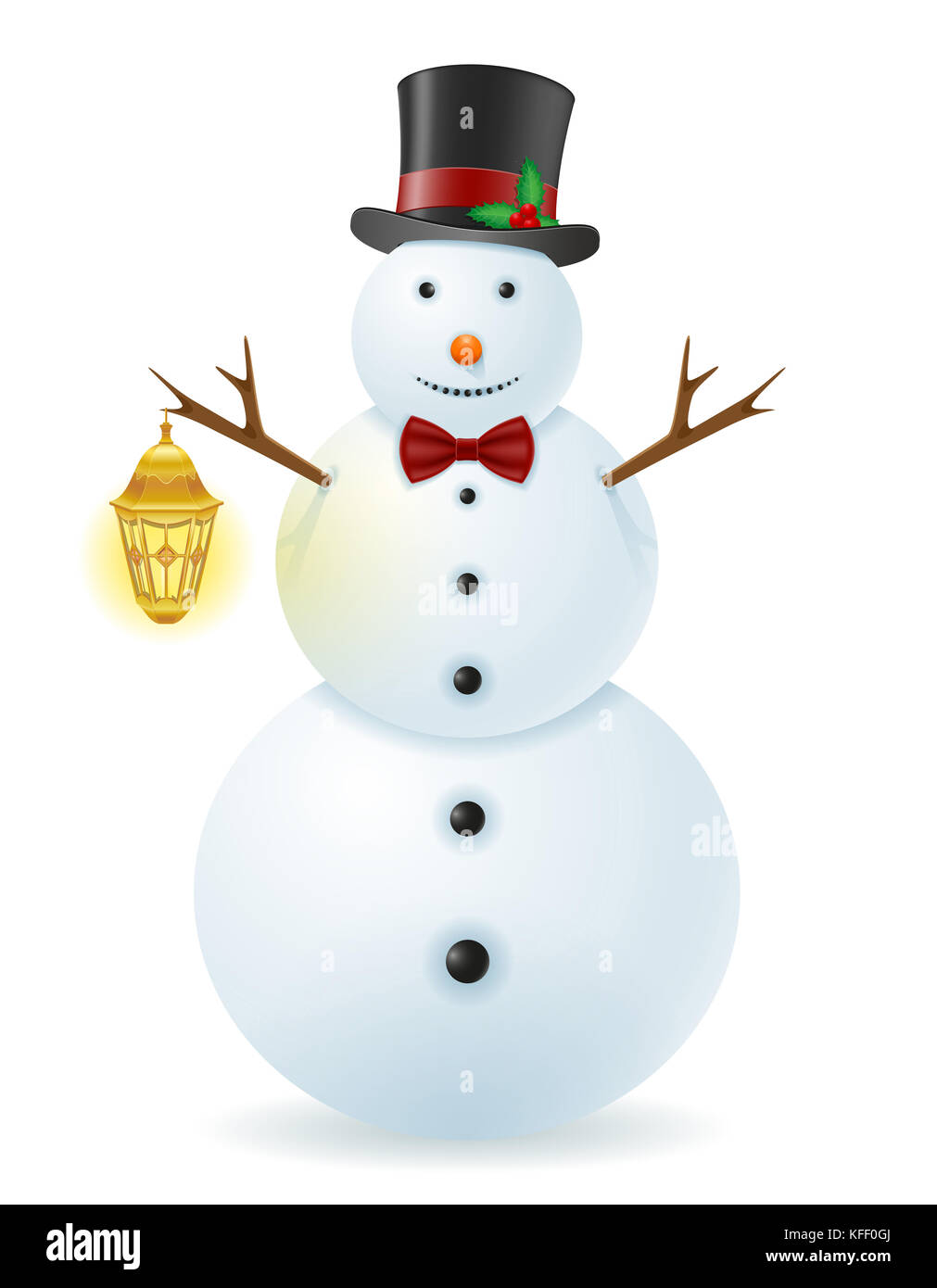 snowman vector illustration isolated on white background Stock Photo ...