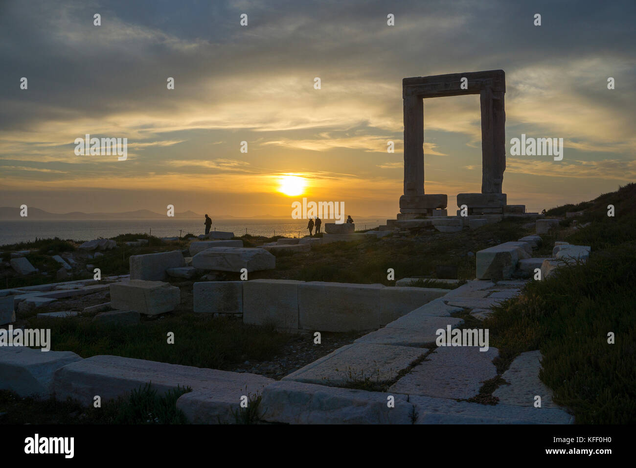 Portara of Naxos, landmark of Naxos island, Cyclades, Aegean, Greece Stock Photo