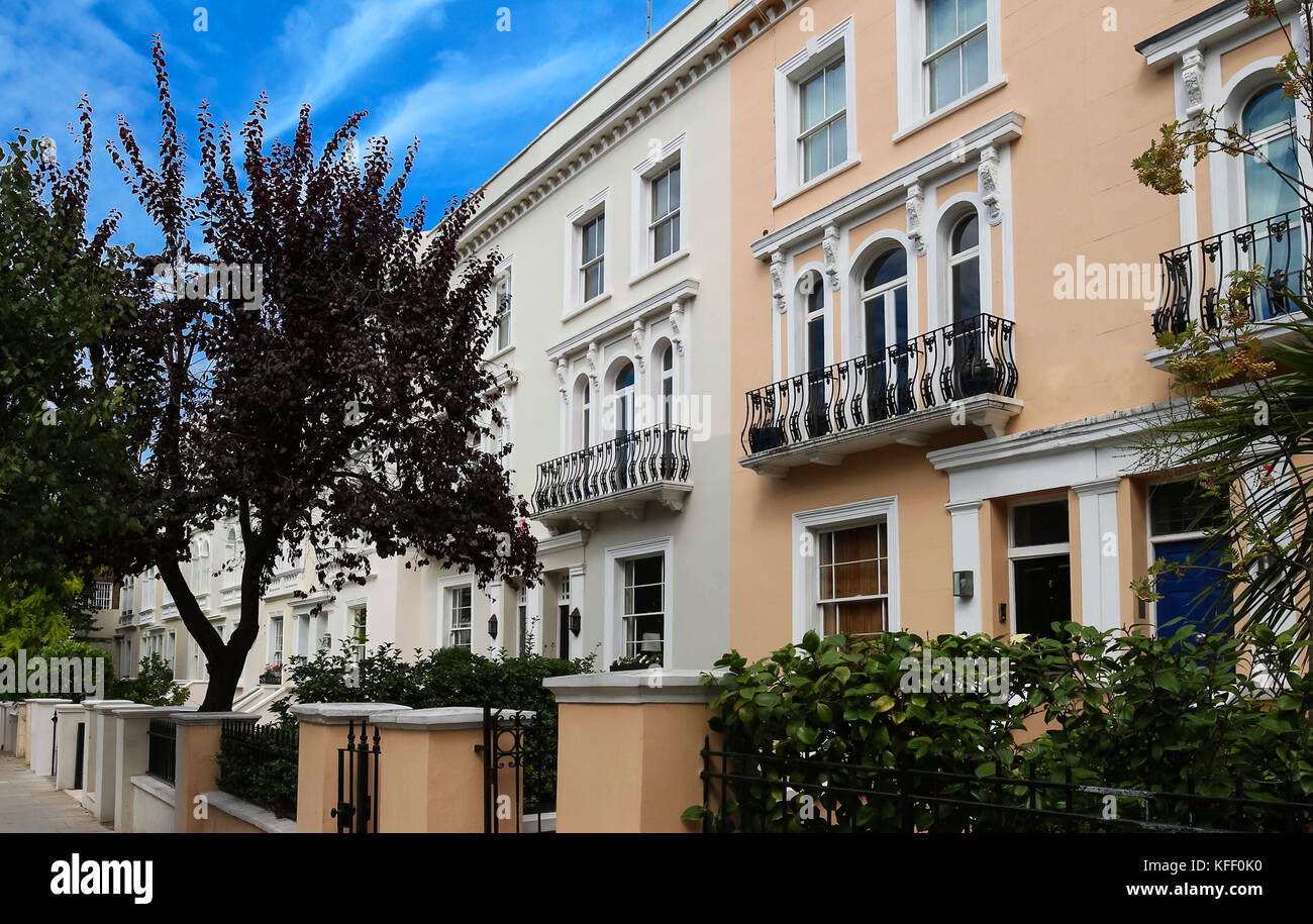 The multicolored Notting Hill houses, London, UK Stock Photo - Alamy