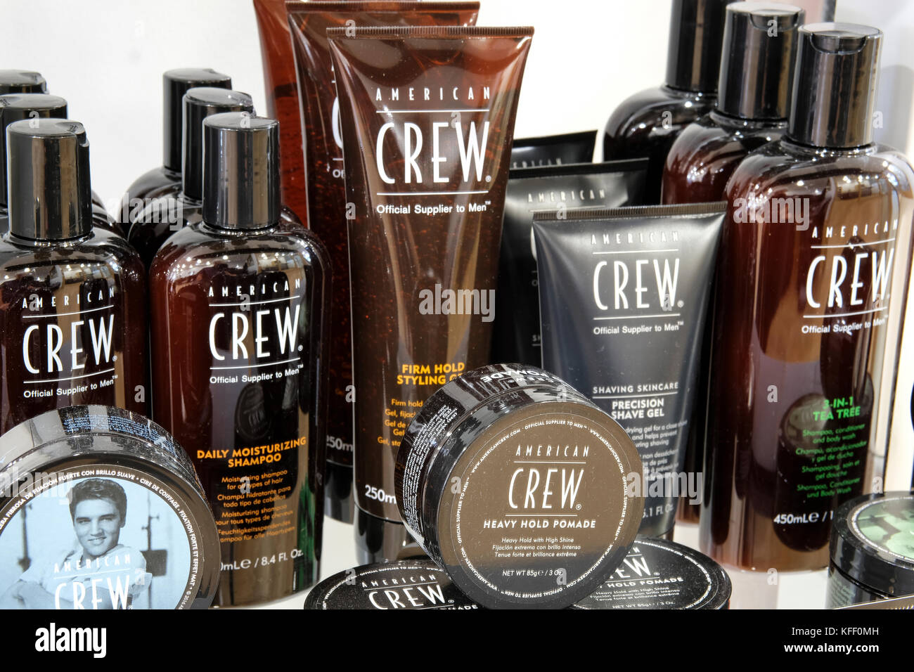 American Crew grooming products for men Stock Photo