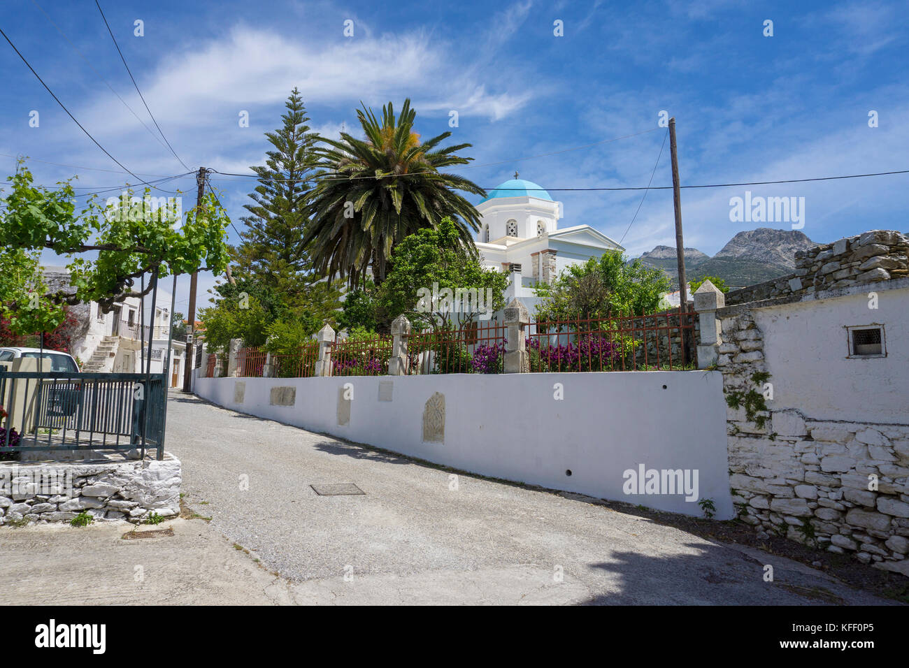 Orthodox church at Melanes, Naxos island, Cyclades, Aegean, Greece Stock Photo