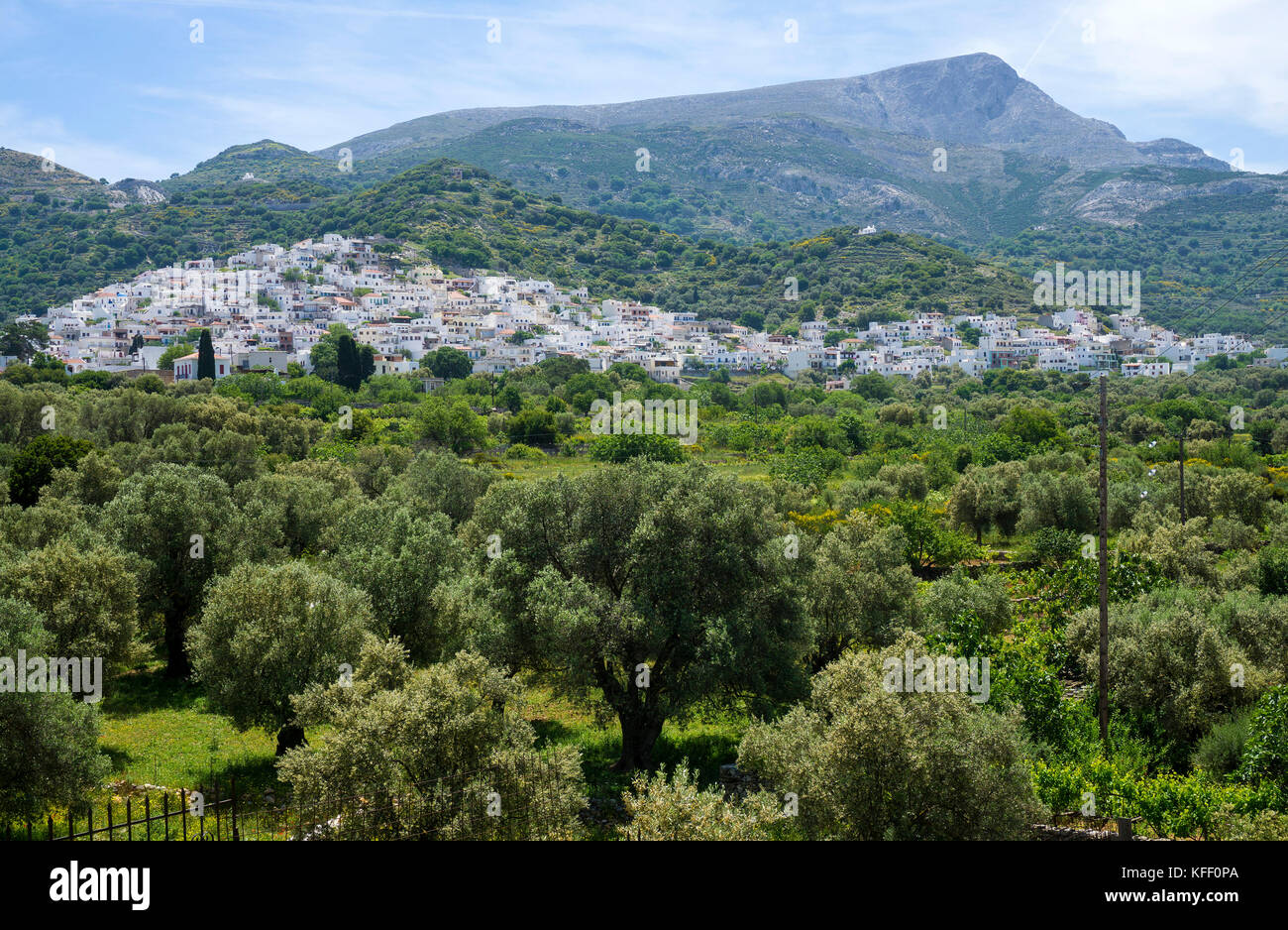 The village Filoti, Naxos island, Cyclades, Aegean, Greece Stock Photo