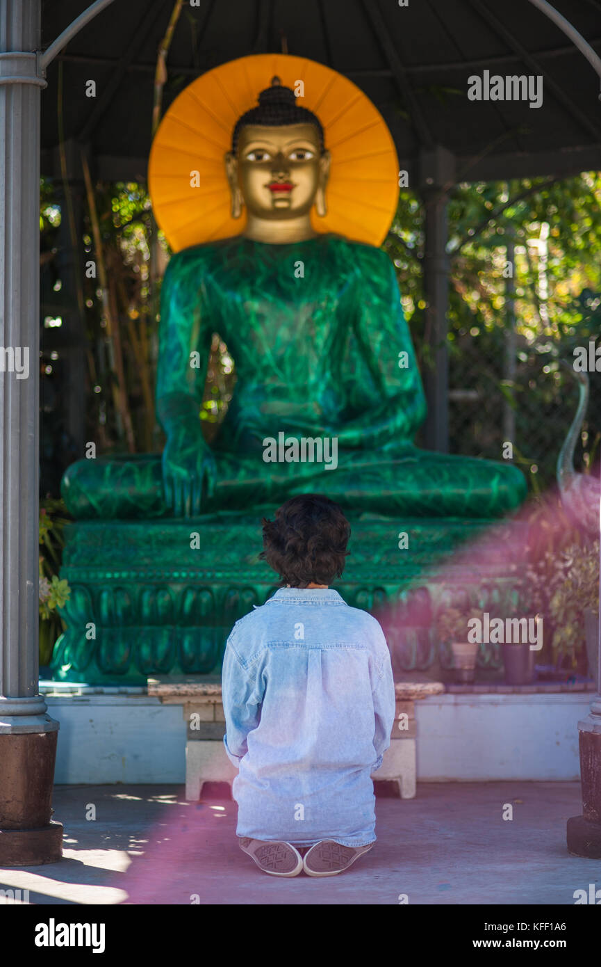 Girl kneeling in the garden hi-res stock photography and images - Alamy