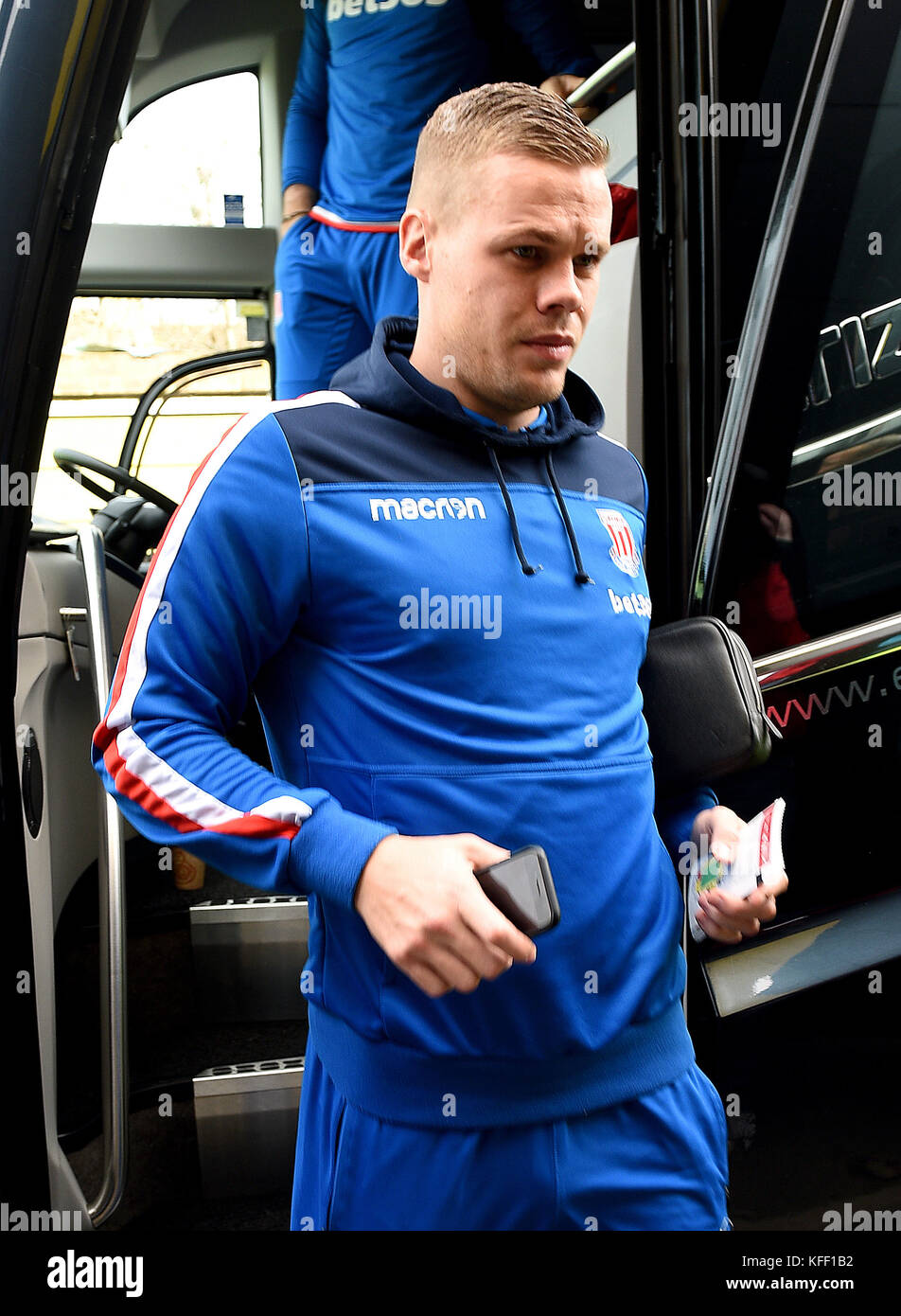 Stoke City's Ryan Shawcross arrives for the Premier League match at