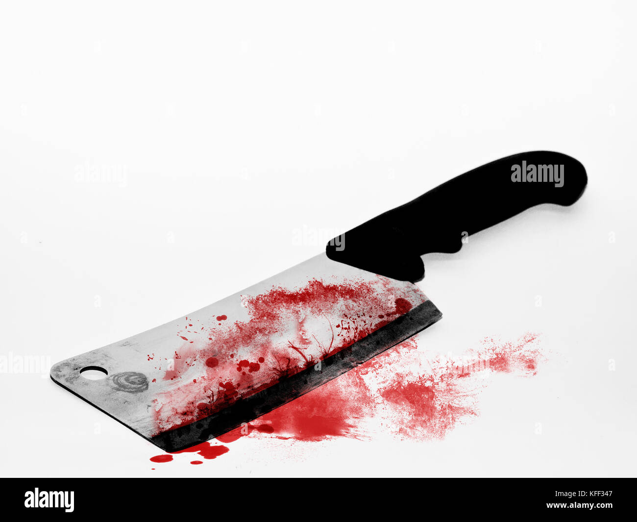 Cleaving knife over white backdrop Stock Photo