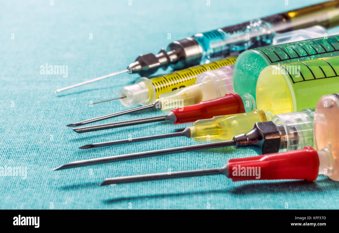 Several Types Of Syringes For Palliative Care, Conceptual Image Stock Photo Alamy