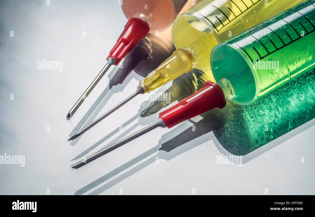 Several Types Of Syringes For Palliative Care, Conceptual Image Stock