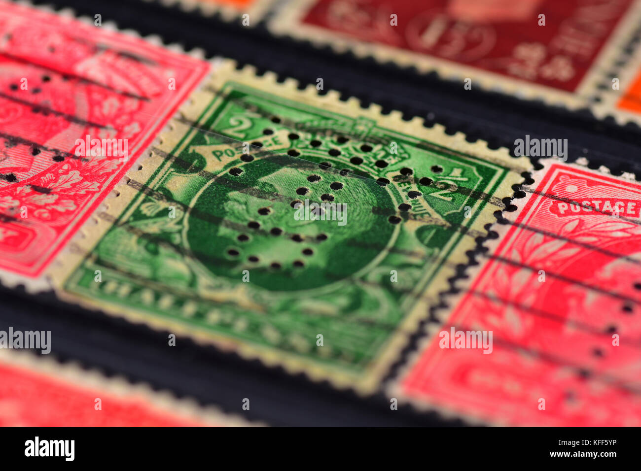 Old British empire stamp collection V Stock Photo Alamy