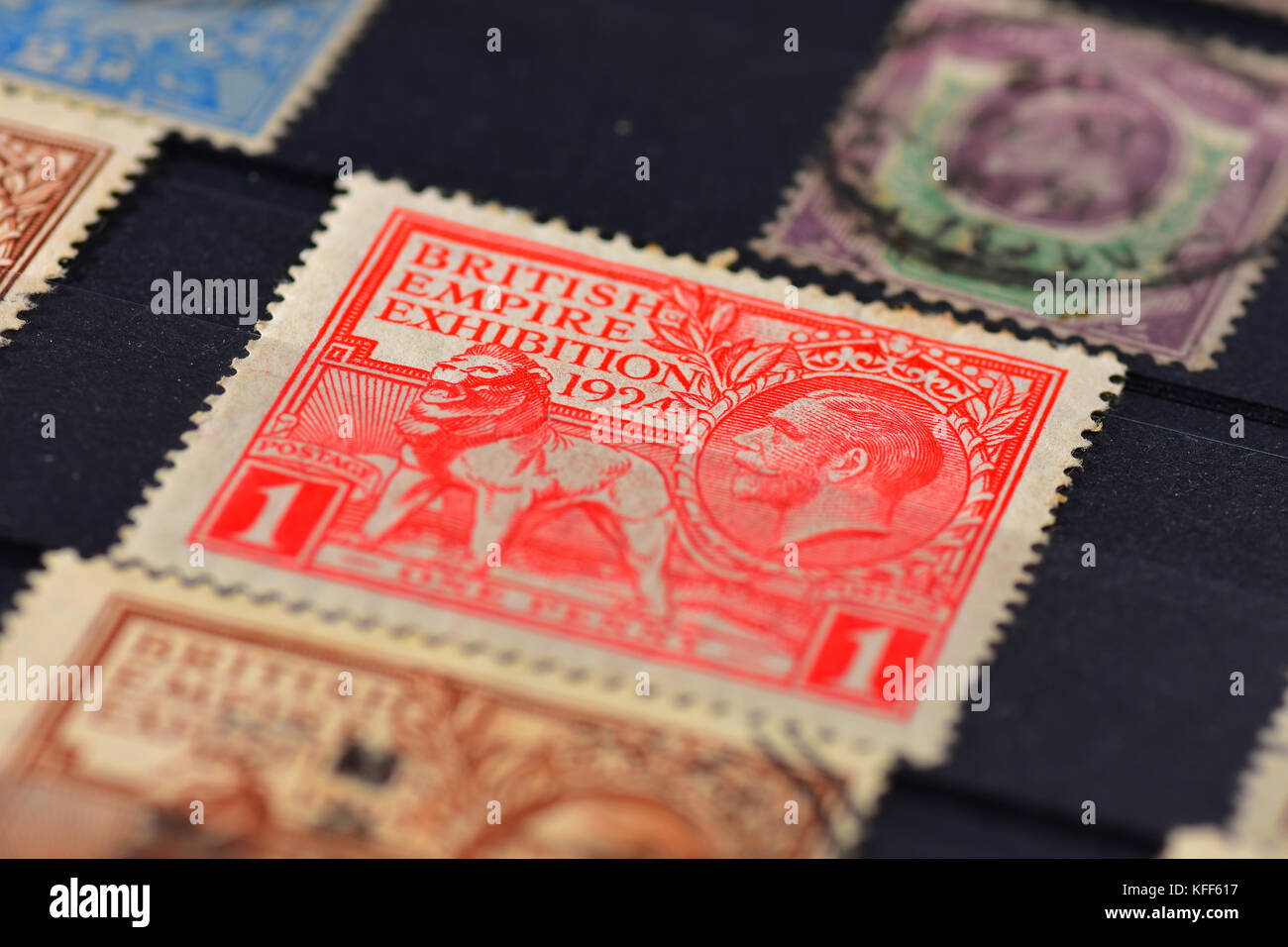 Old British empire stamp collection V Stock Photo Alamy