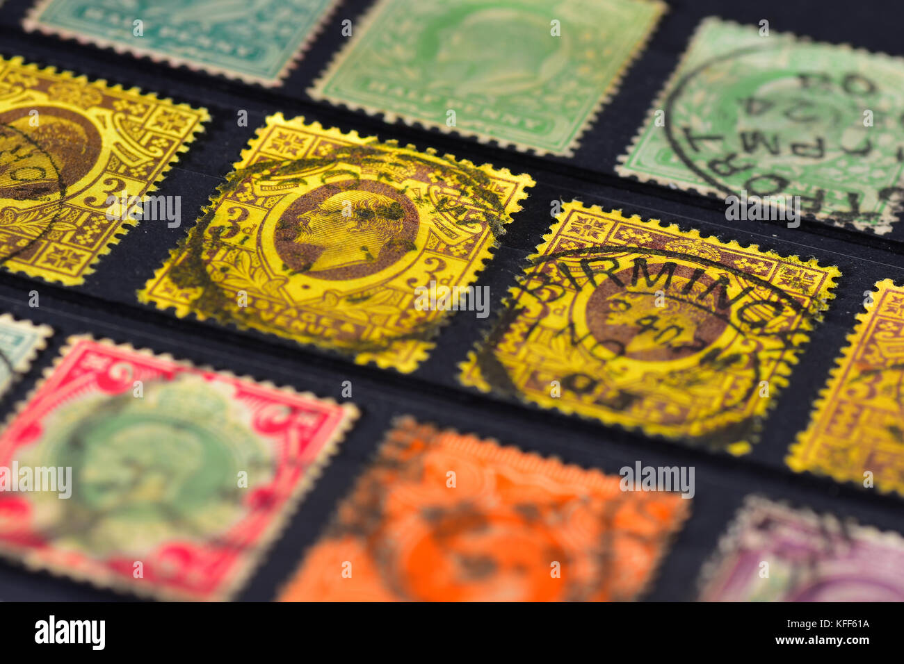 Old British empire stamp collection V Stock Photo Alamy