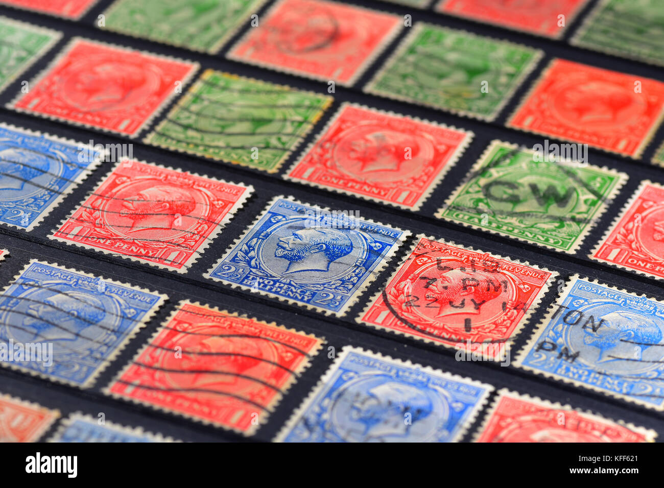 Old British empire stamp collection V Stock Photo Alamy