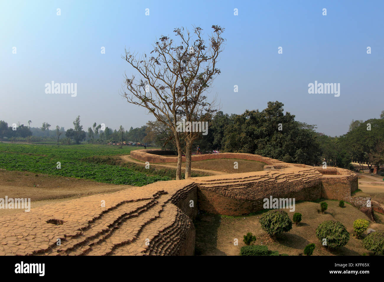 Mahasthangarh is the oldest archaeological site in Bangladesh. It dates back to 700 BCE and was the ancient capital of the Pundra Kingdom. Bogra, Bang Stock Photo