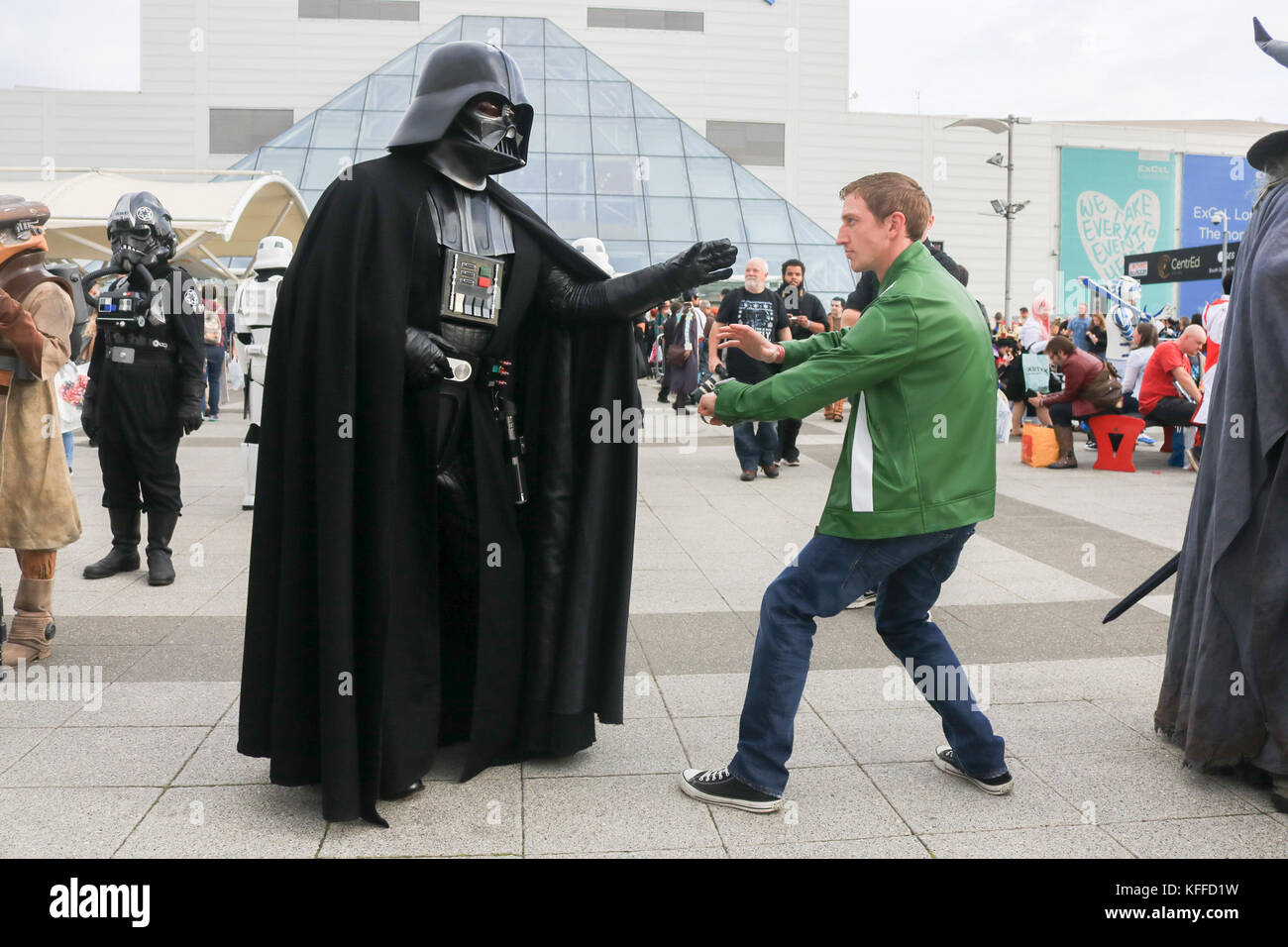 London UK. 28th October 2017. Participant  dressed as Stars Darth Vader attends  the second day of the three day event  at the  32nd MCM Comic con convention which runs at the Excel Centre London Credit: amer ghazzal/Alamy Live News Stock Photo