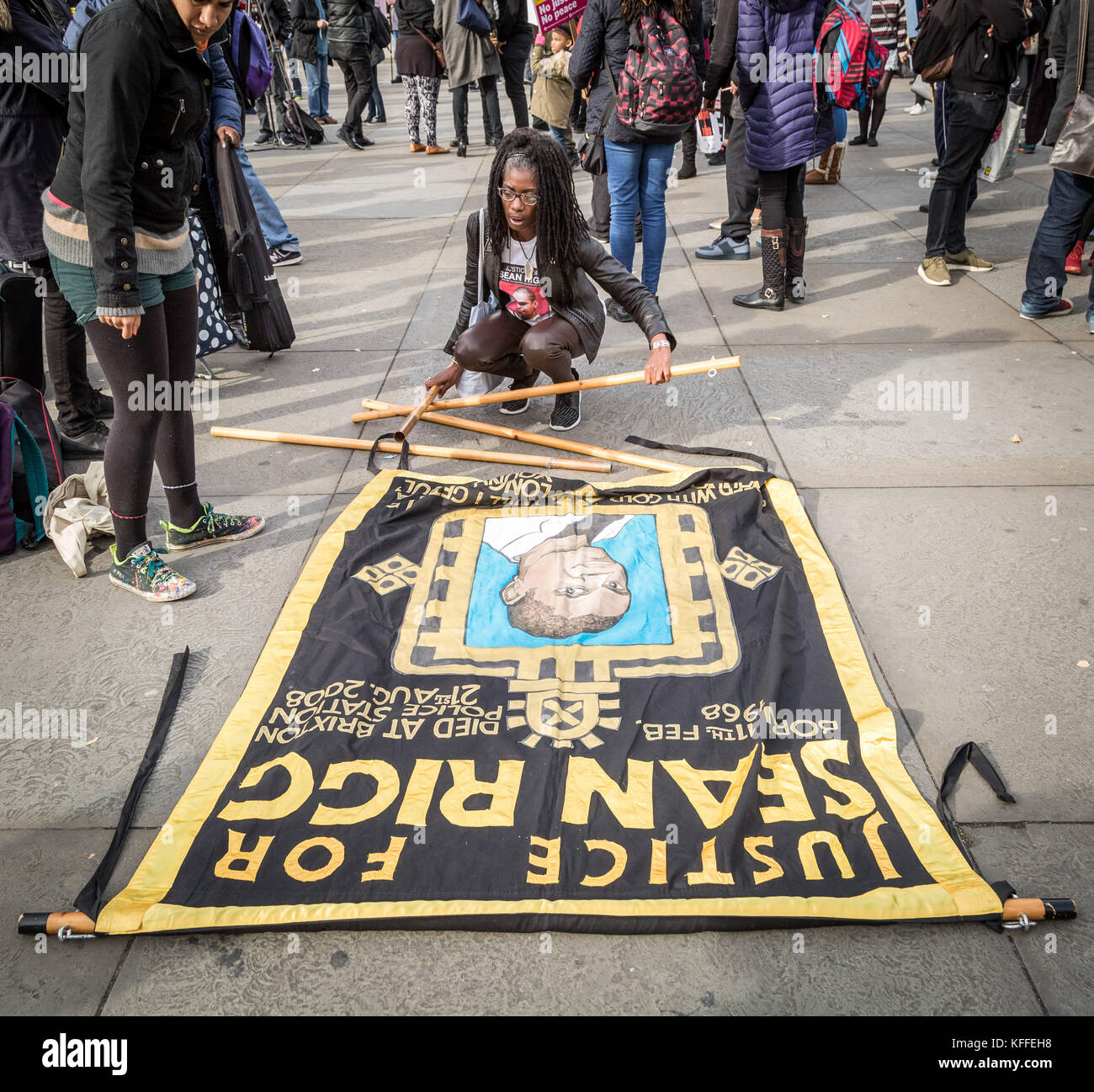 London, UK. 28th Oct, 2017. 19th Annual remembrance procession protest march by United Families and Friends Campaign (UFFC), a coalition of family and those affected by deaths in police, prison, immigration and psychiatric custody. Credit: Guy Corbishley/Alamy Live News Stock Photo