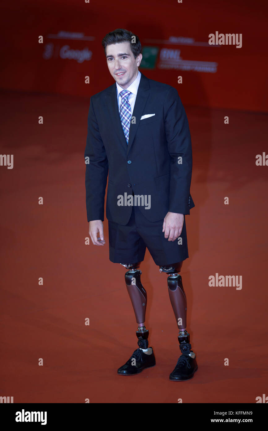Rome, Italy. 28th Oct, 2017. Jeff Bauman walk a red carpet for 'Stronger' during the 12th Rome Film Fest at Auditorium Parco Della Musica on October 28, 2017 in Rome, Italy. Credit: Gennaro Leonardi / Alamy Live News Stock Photo