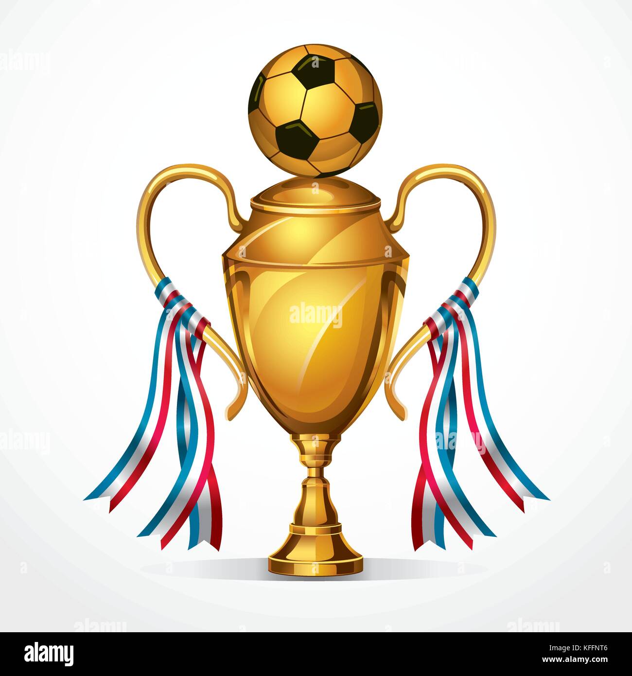 Soccer Golden award trophy and ribbon. vector illustration Stock Vector ...