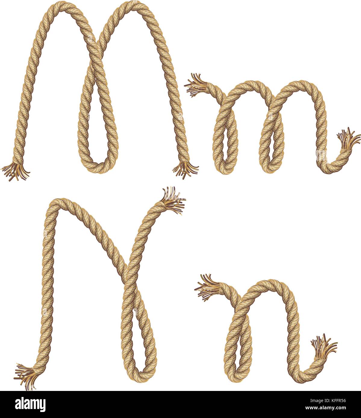 Rope alphabet. vector illustration Stock Vector Image & Art Alamy