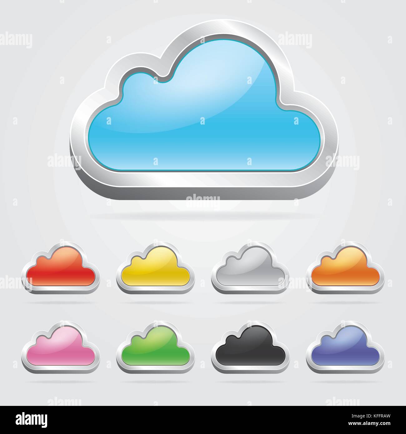 Cloud technology icons set. Vector illustration Stock Vector Image ...