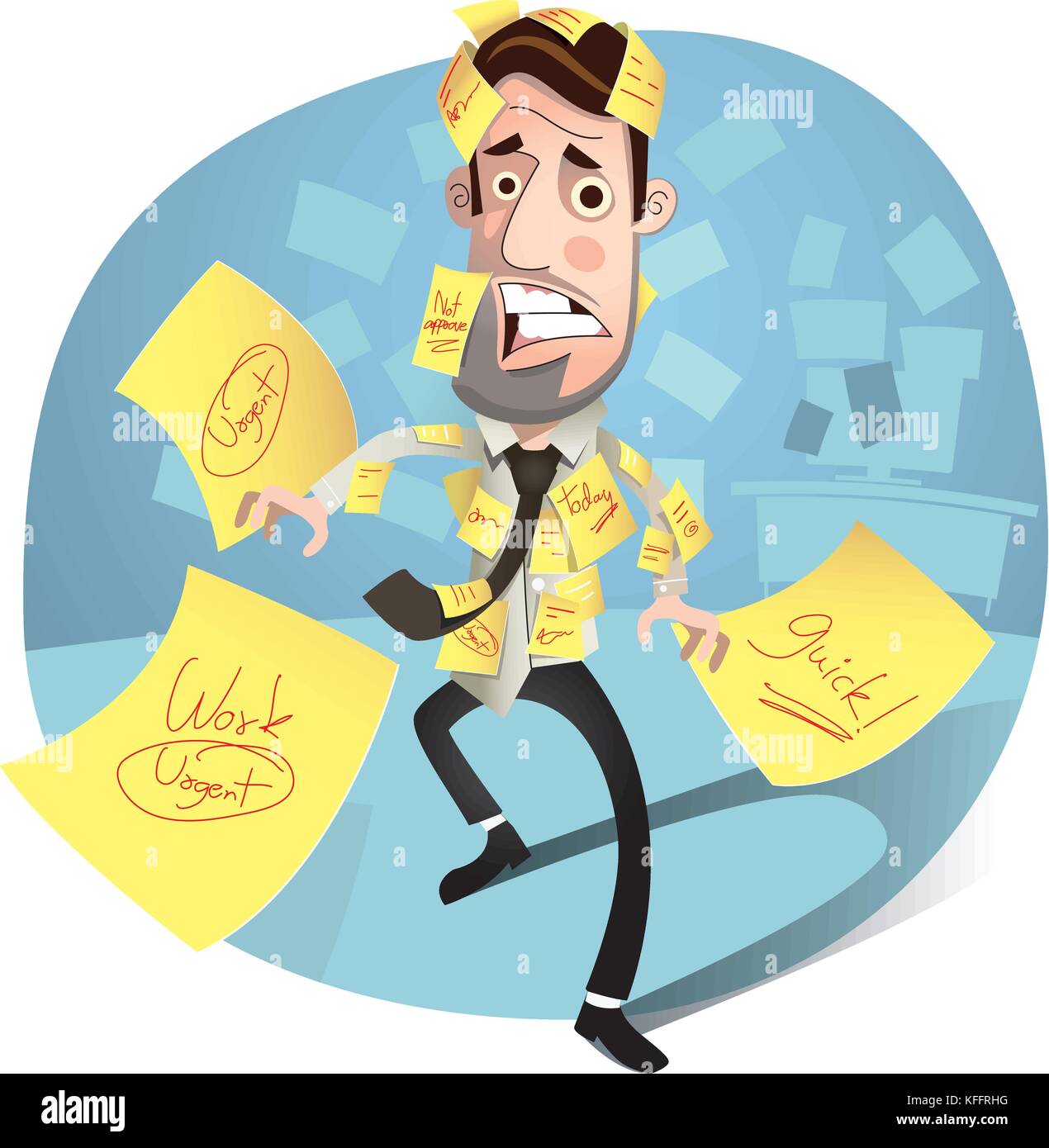 Business man work hard cartoon character. Vector illustrations Stock Vector  Image & Art - Alamy