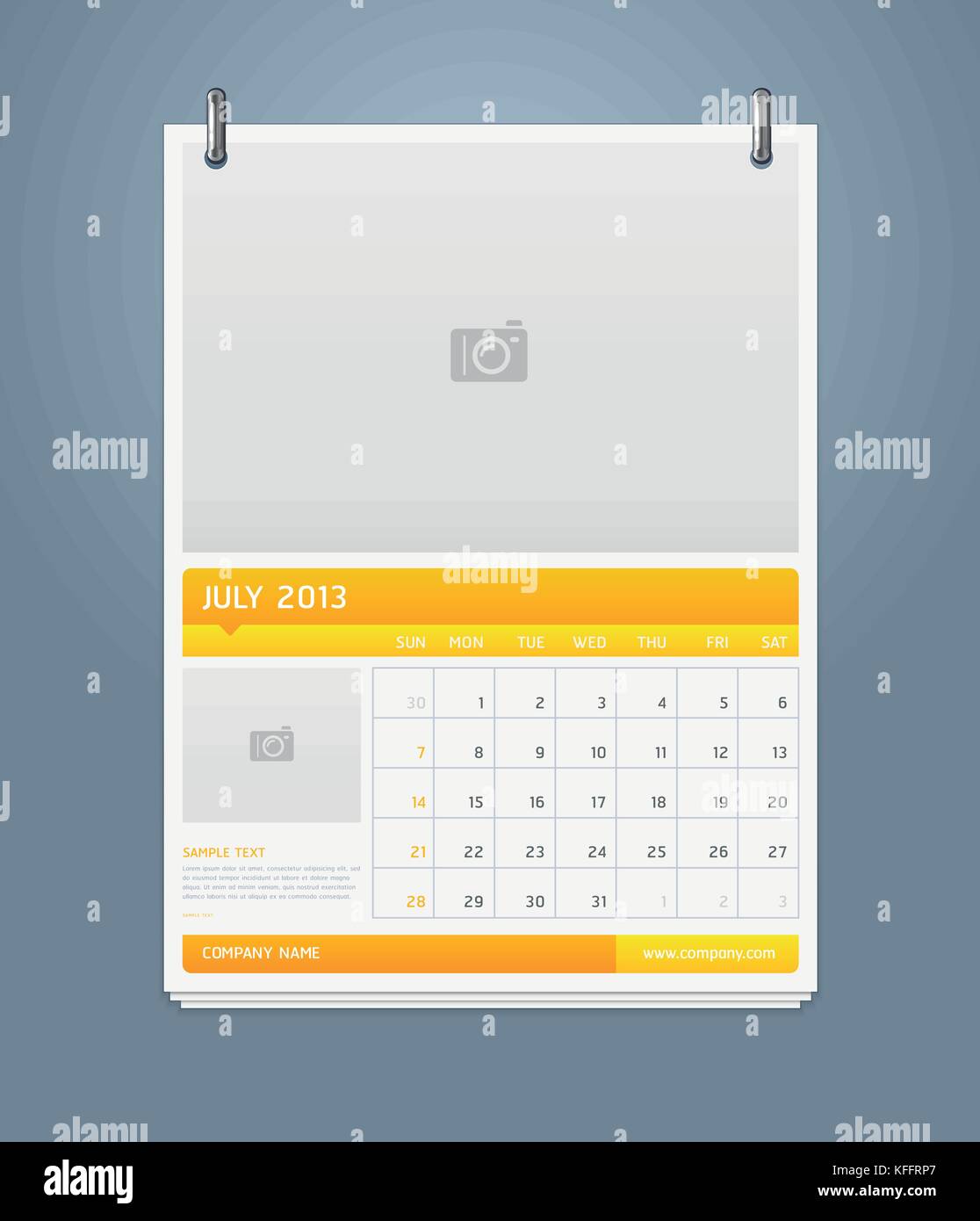Clean calendar template design. Vector illustration Stock Vector Image ...