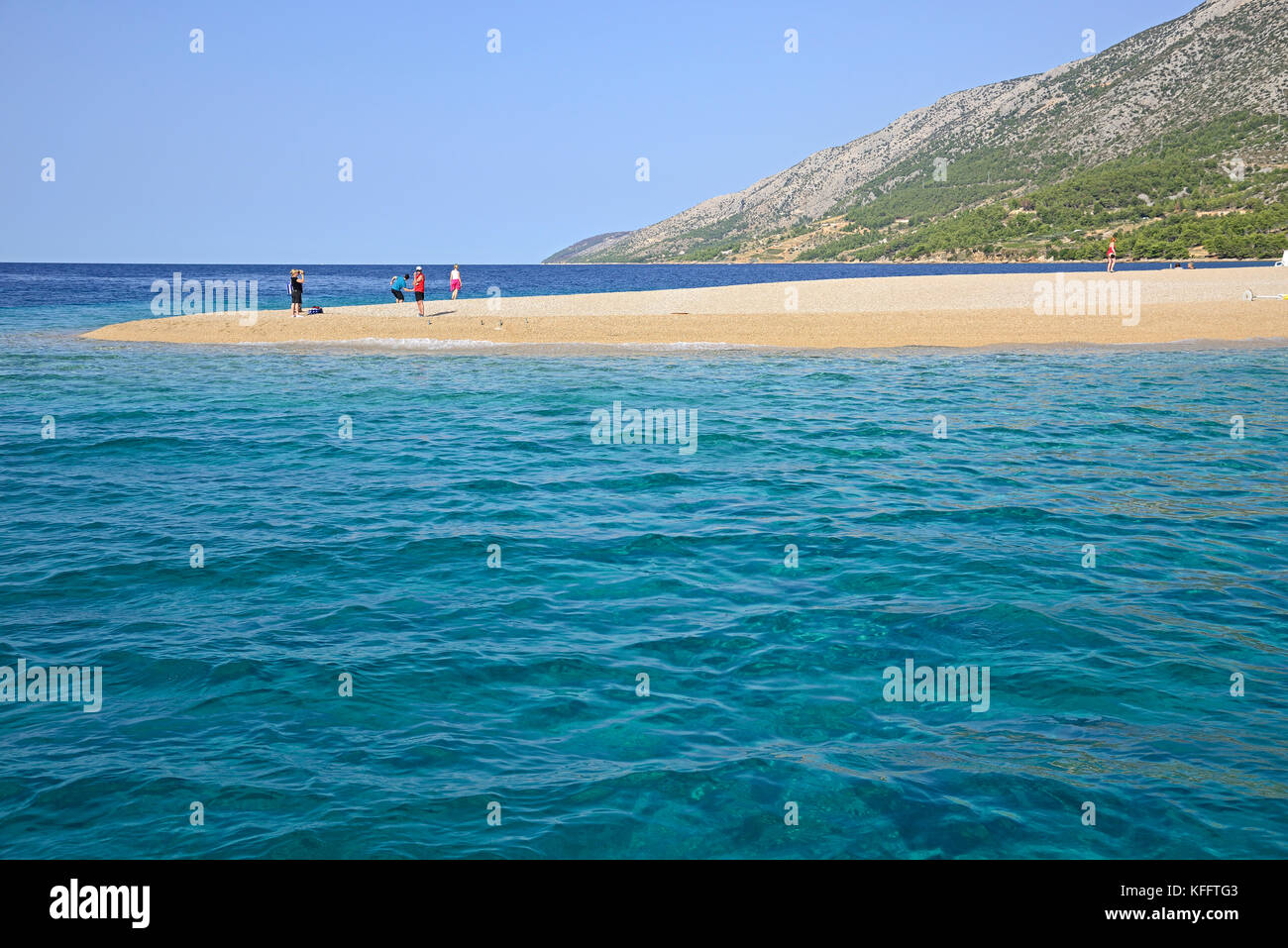 Golden cape or Golden Horn ( Zlatni Rat ) on Island Brac, Adriatic Sea, Mediterranean Sea, Island Brac, Dalmatia, Croatia Stock Photo