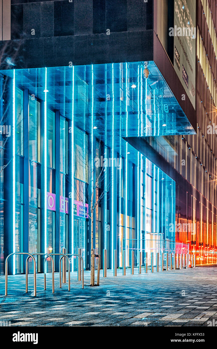 Lights on glass, Glasgow, Scotland Stock Photo Alamy