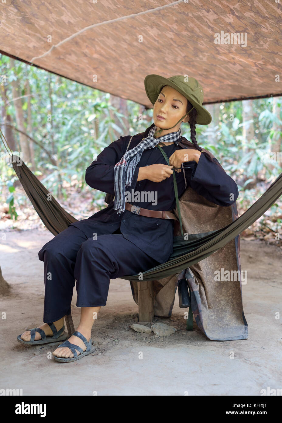 Mannequins of Viet Cong fighters at Cu Chi, Vietnam Stock Photo