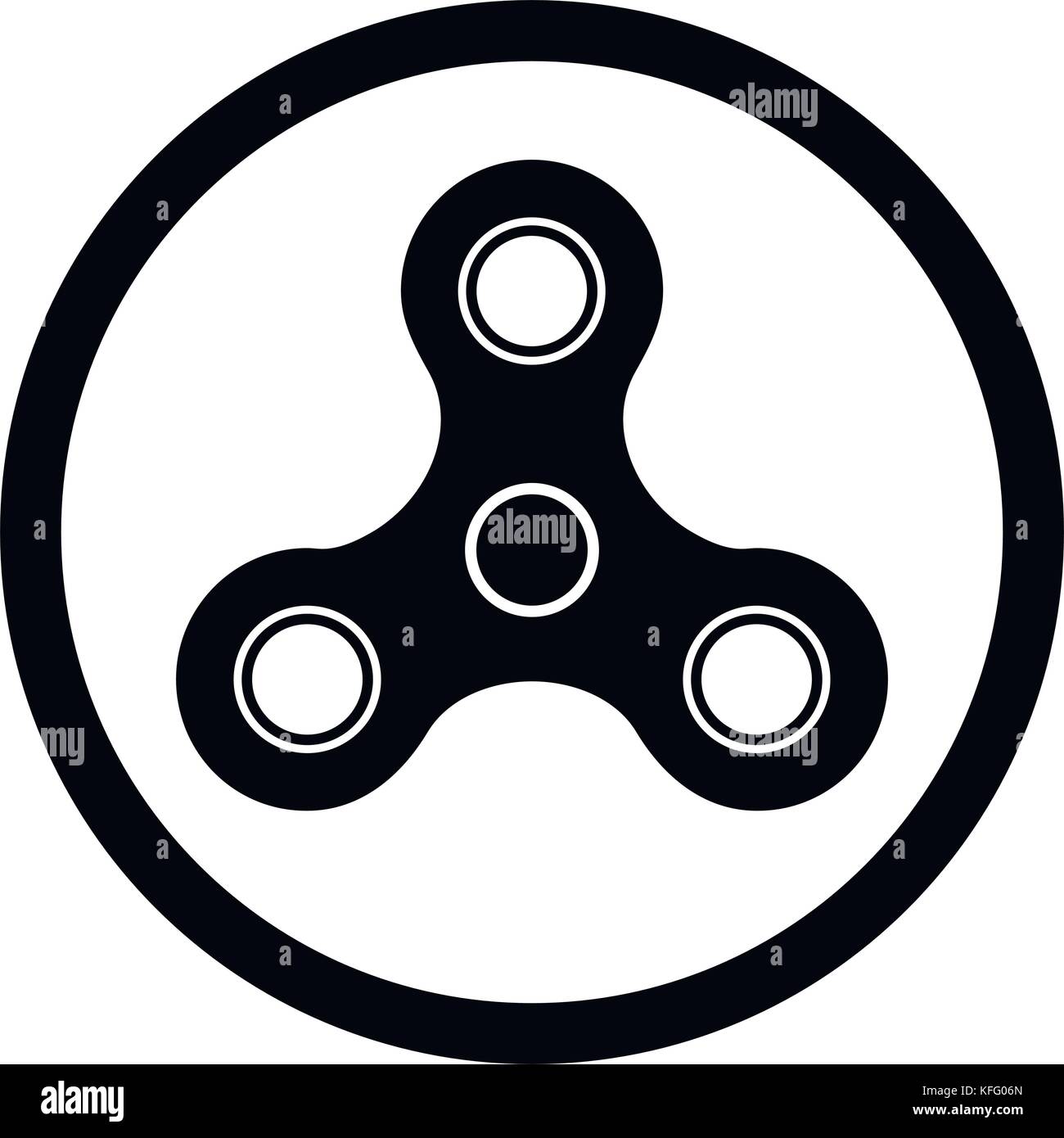 Spinner black icon. Vector fidget hand label monochrome, spinner circulation icon toy illustration Stock Vector