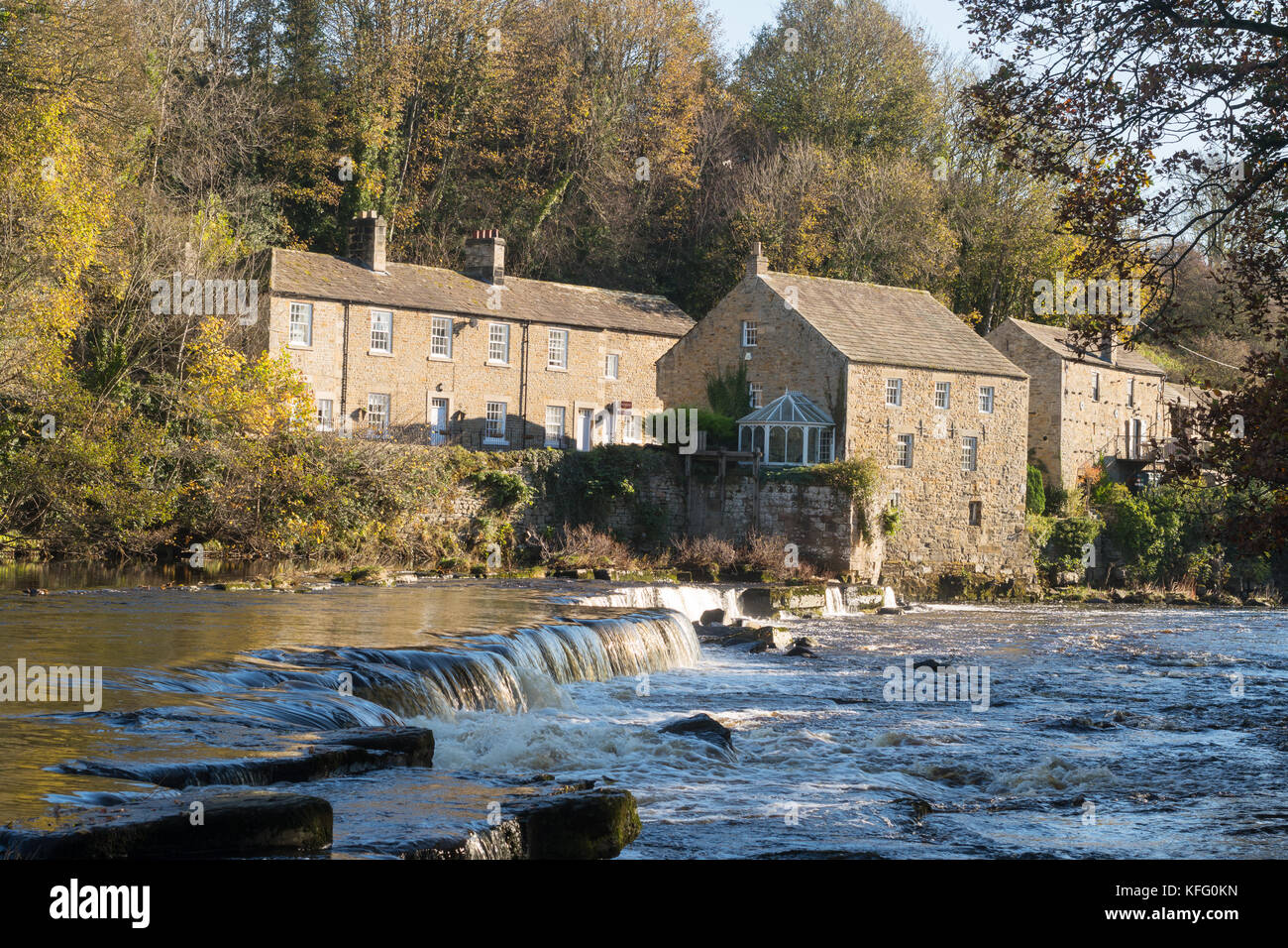 Mill House, a former water powered corn mill, Demesnes Mill, Barnard Castle, Co. Durham, England, UK Stock Photo