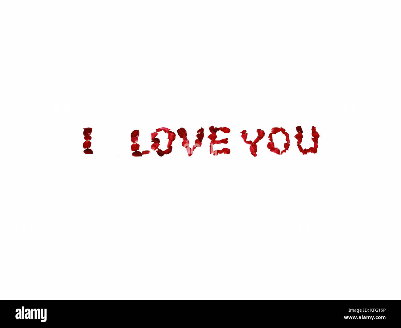 I Love you rose petals Stock Photo - Alamy