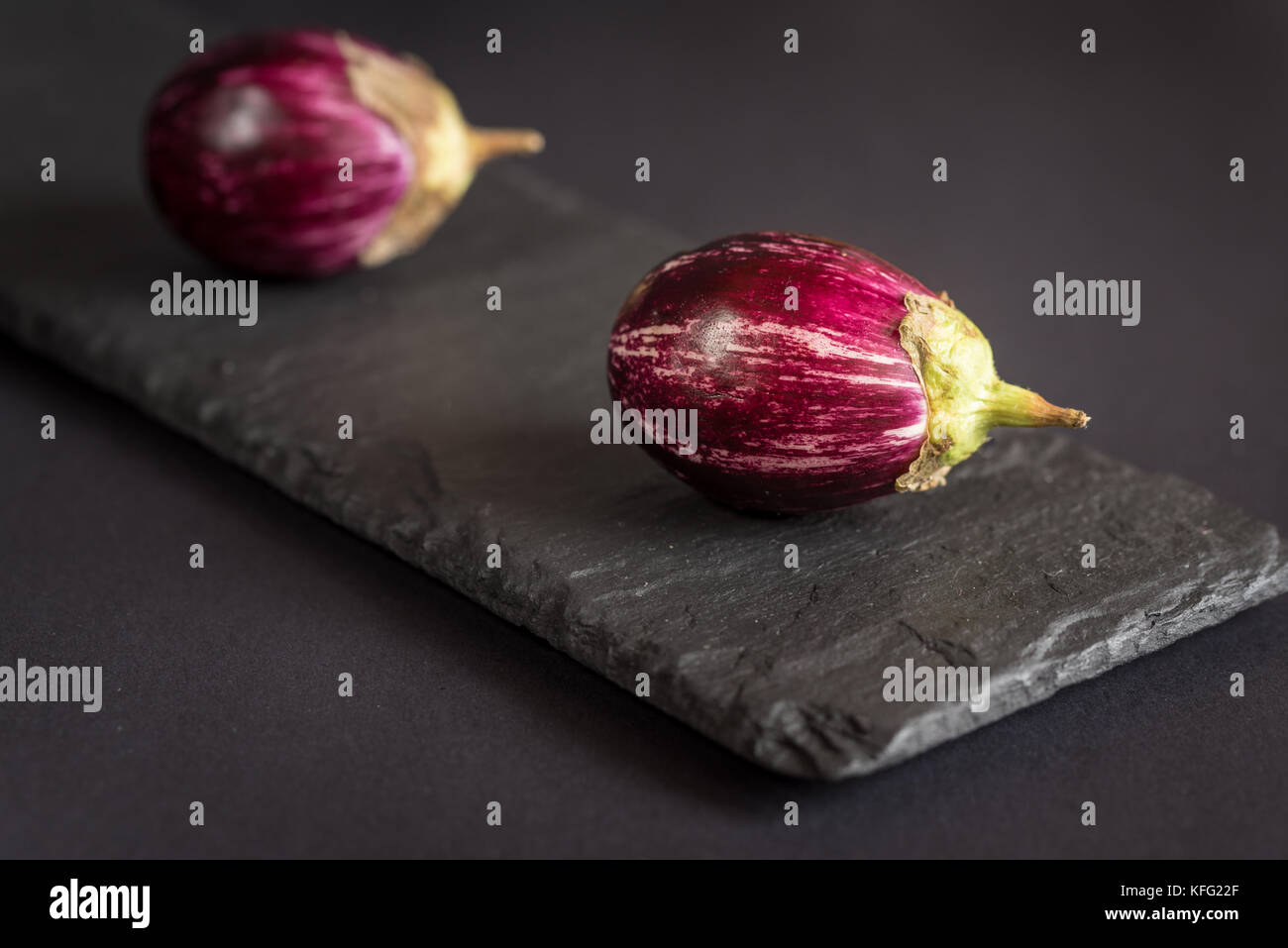 Mini fresh eggplant. Stock Photo