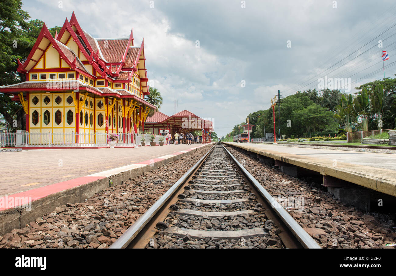 Hua Hin Train Station, Thailand. Stock Photo