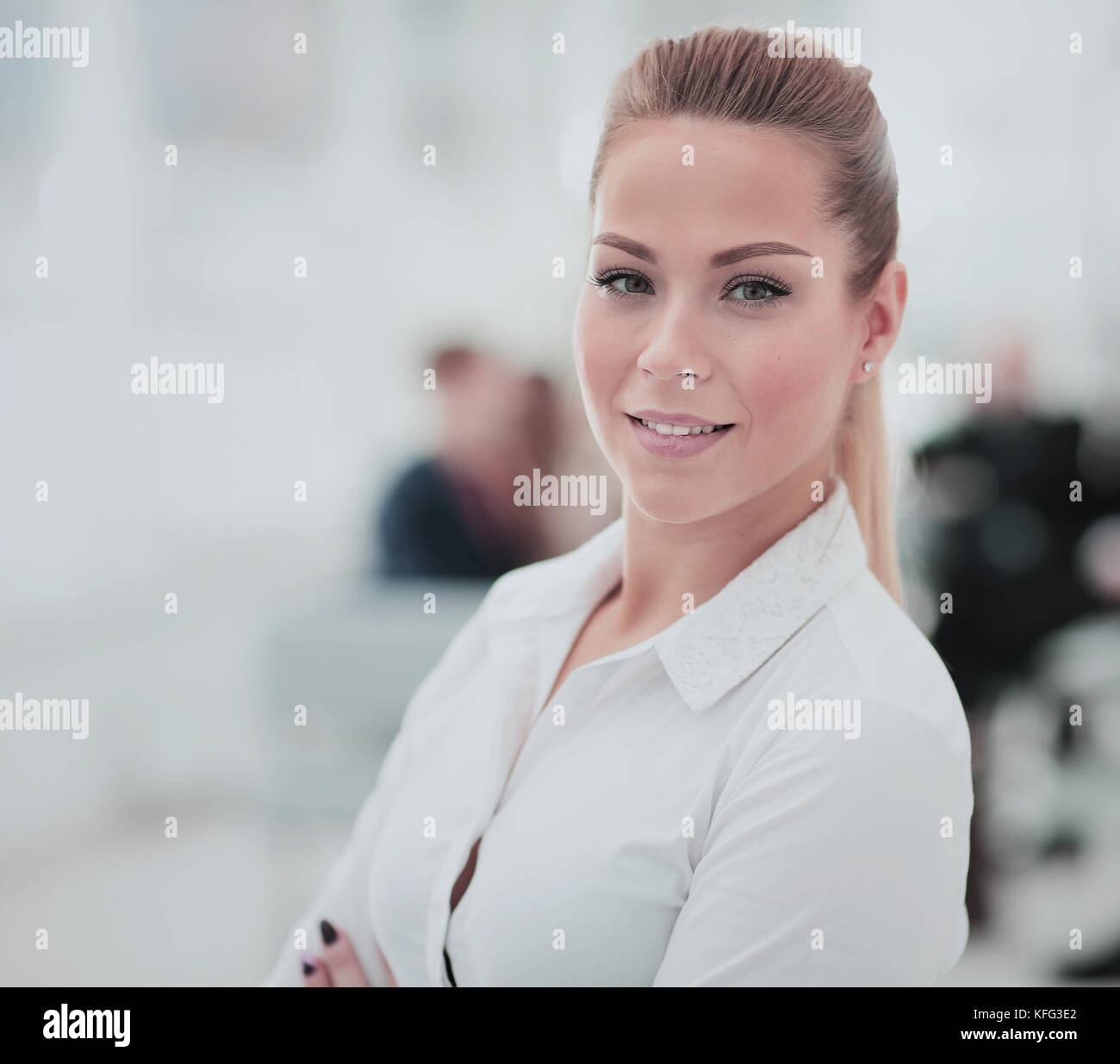 Portrait of happy smiling business woman Stock Photo - Alamy
