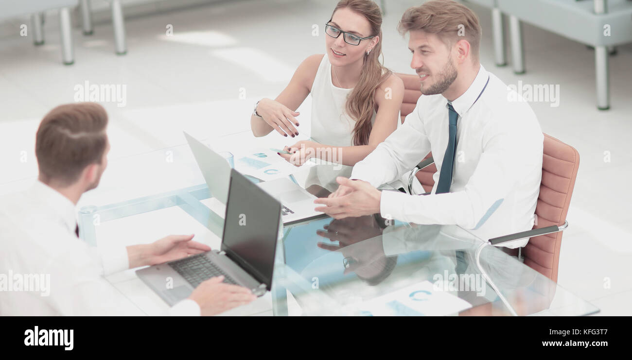 Metting In Process Working process. Business team discussing together business plans Stock ...