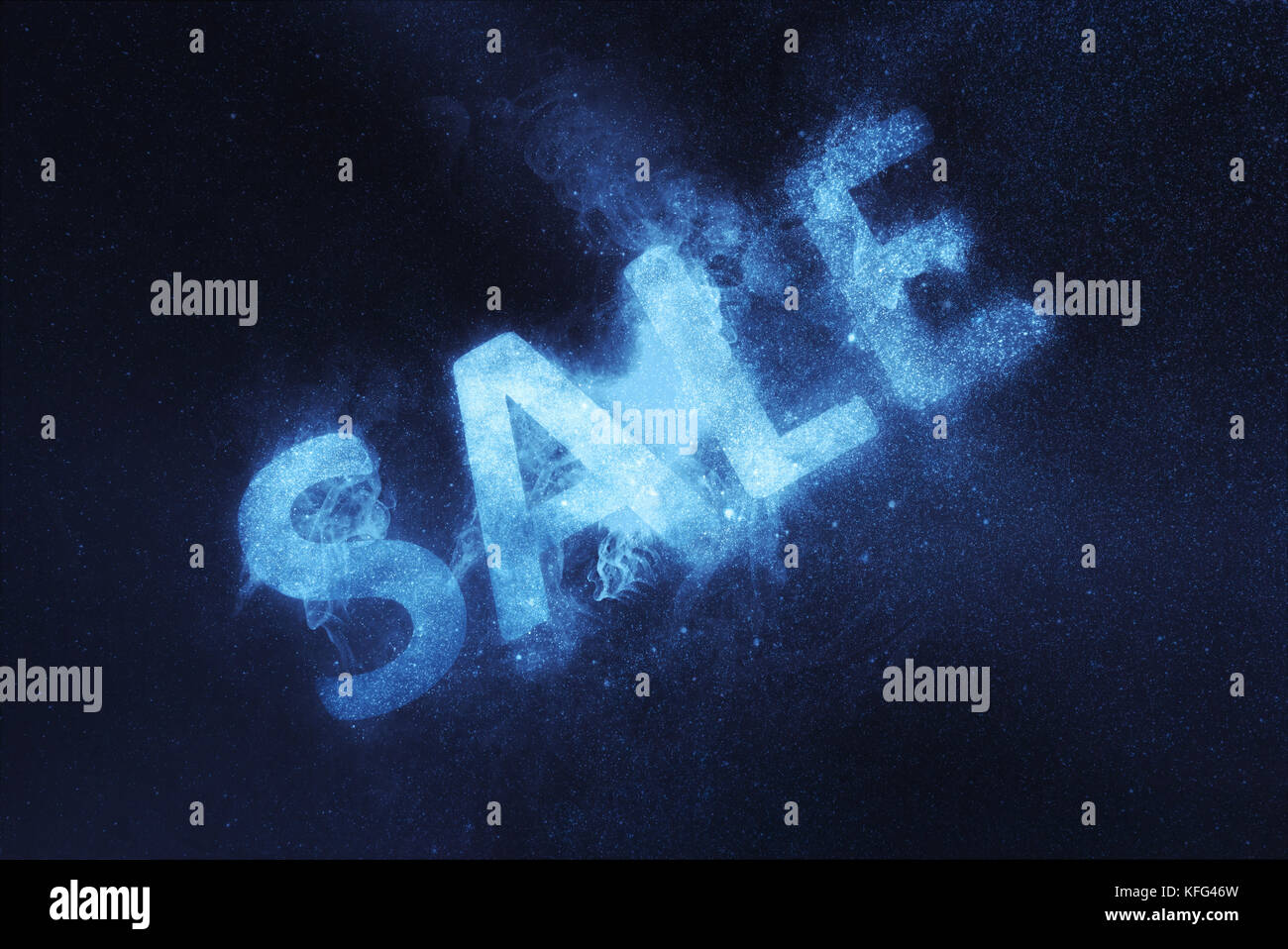 Space glitter text Sale. Abstract night sky background Stock Photo Alamy