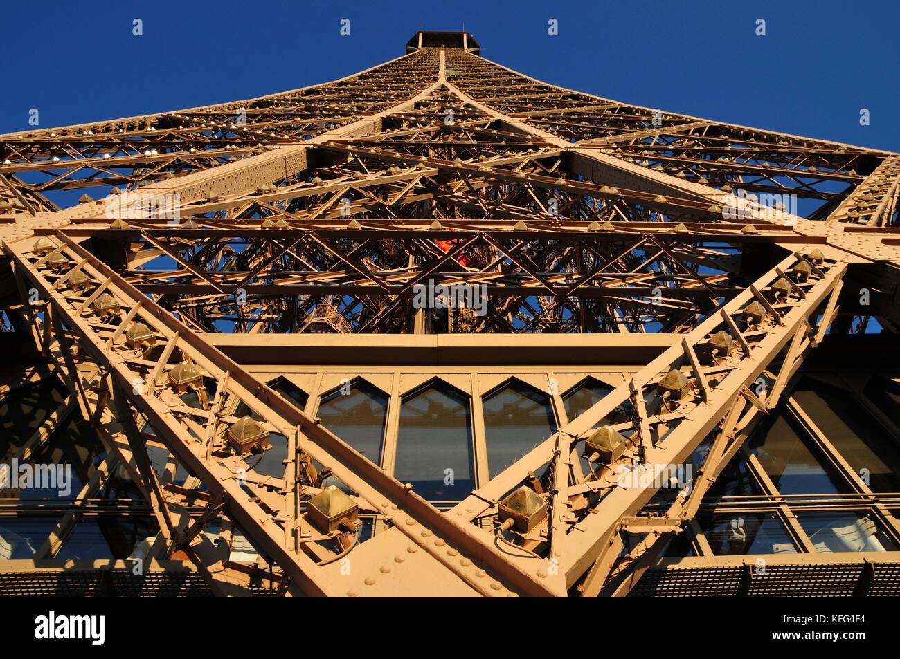 'Pride of Paris' Eiffel Tower, Paris. with unique point of view Stock Photo