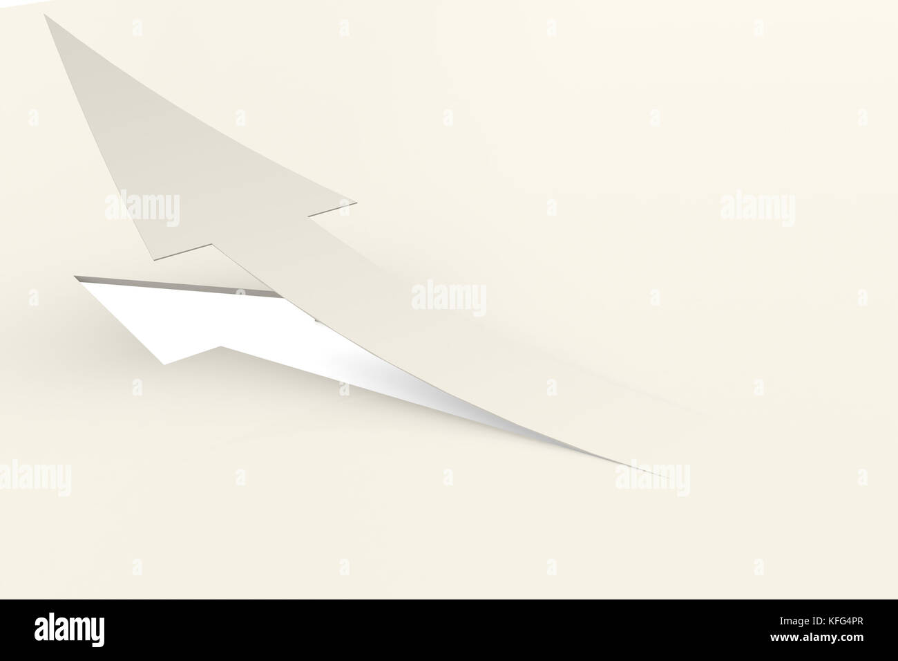 White paper arrow isolated on white, 3D rendering Stock Photo - Alamy