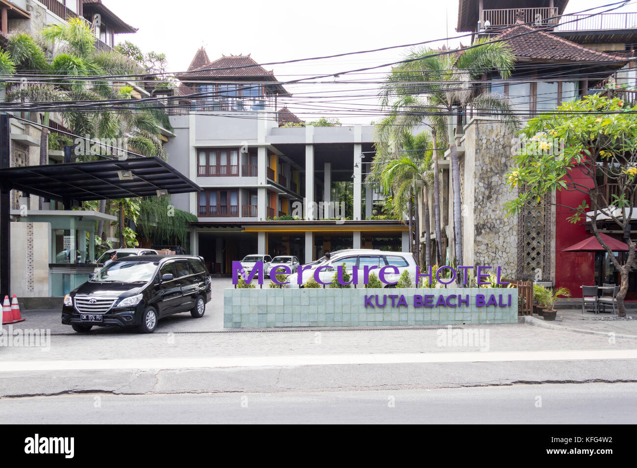Entrance to the Mercure Hotel, Kuta Beach, Bali, Indonesiahotel, Stock Photo