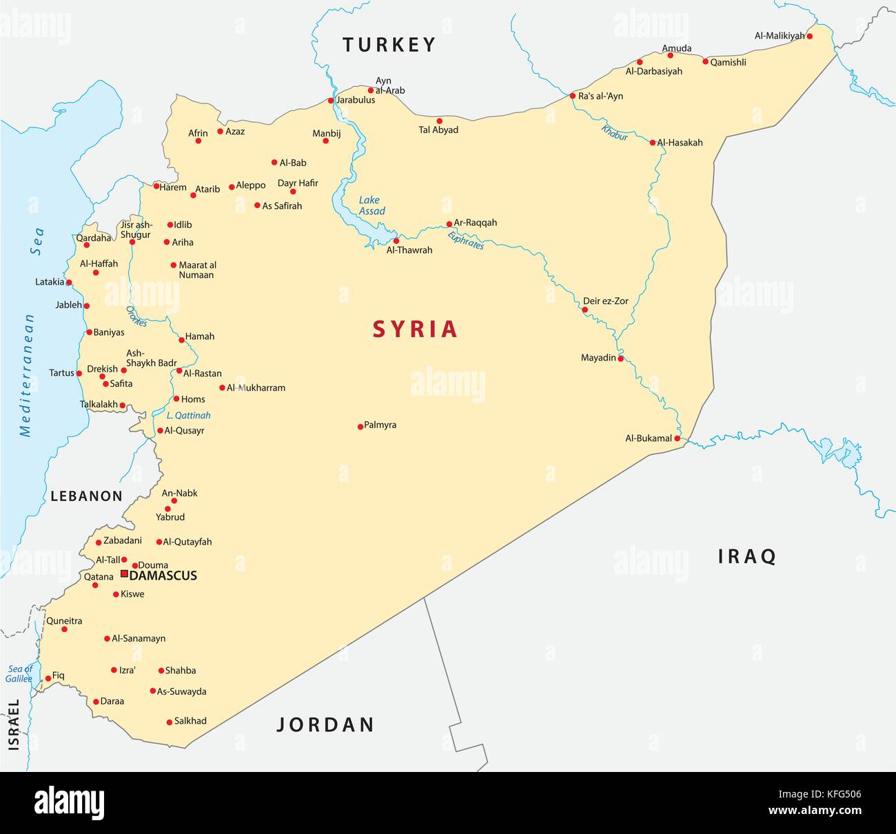 syria vector map Stock Vector