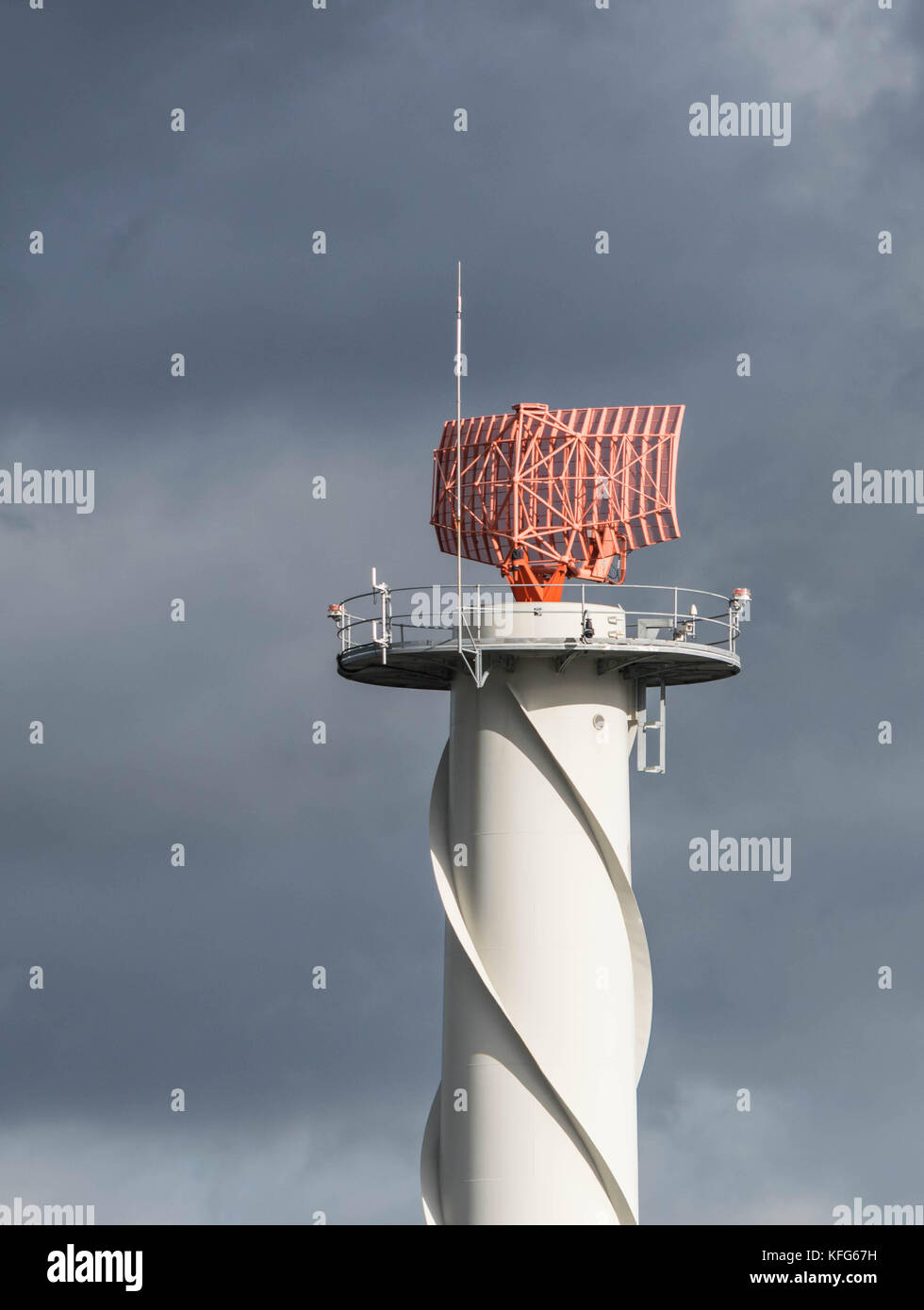 BIRMINGHAM INTERNATIONAL AIRPORT, BIRMINGHAM, UNITED KINGDOM - OCTOBER 28, 2017: radar for air traffic control. Stock Photo