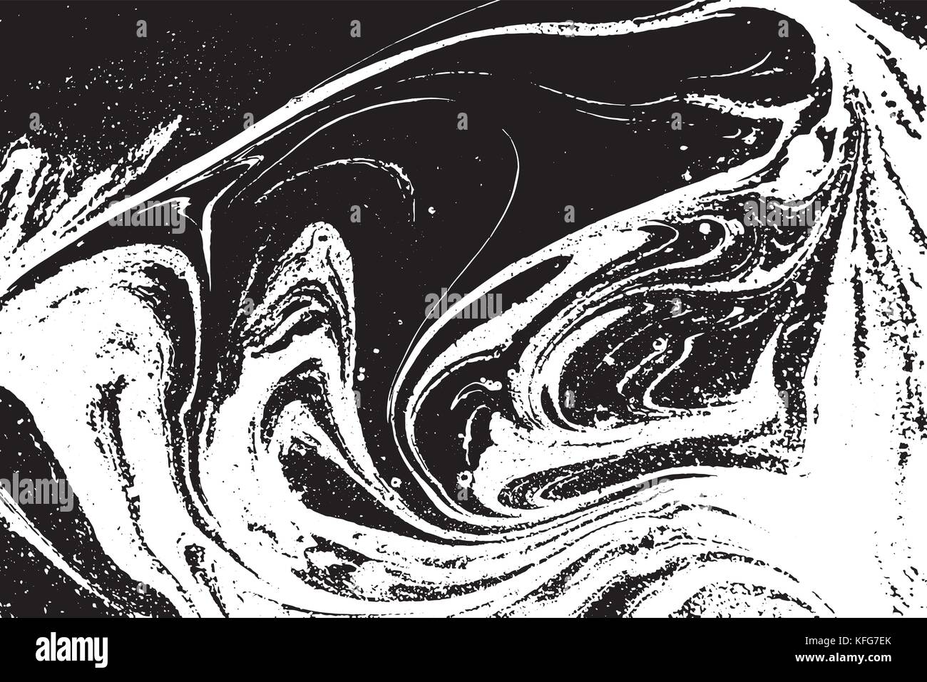 Black and white liquid texture. Watercolor hand drawn marbling ...