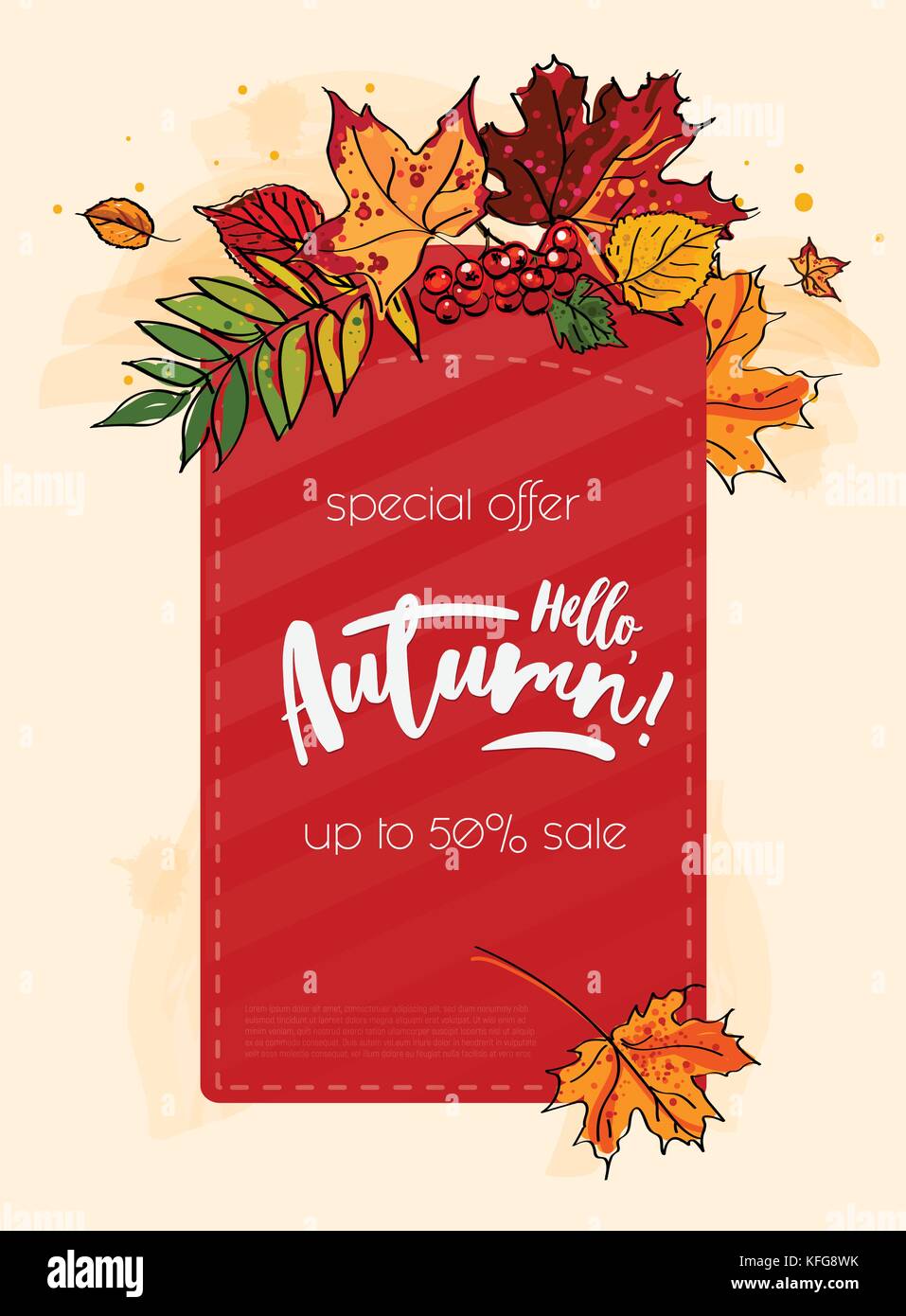 Hello autumn sale background Stock Vector