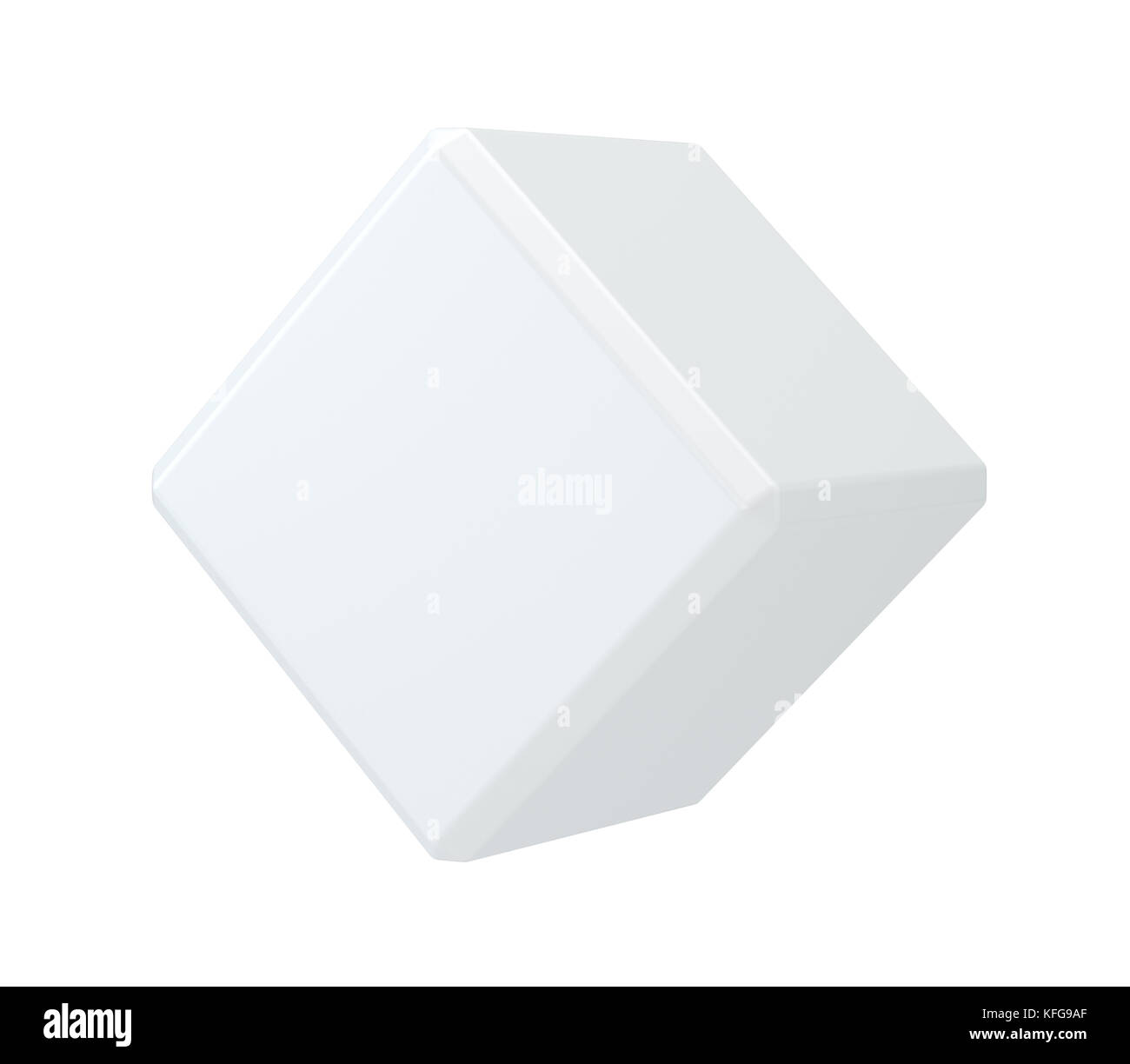 White isolated cube on background sudio Stock Photo
