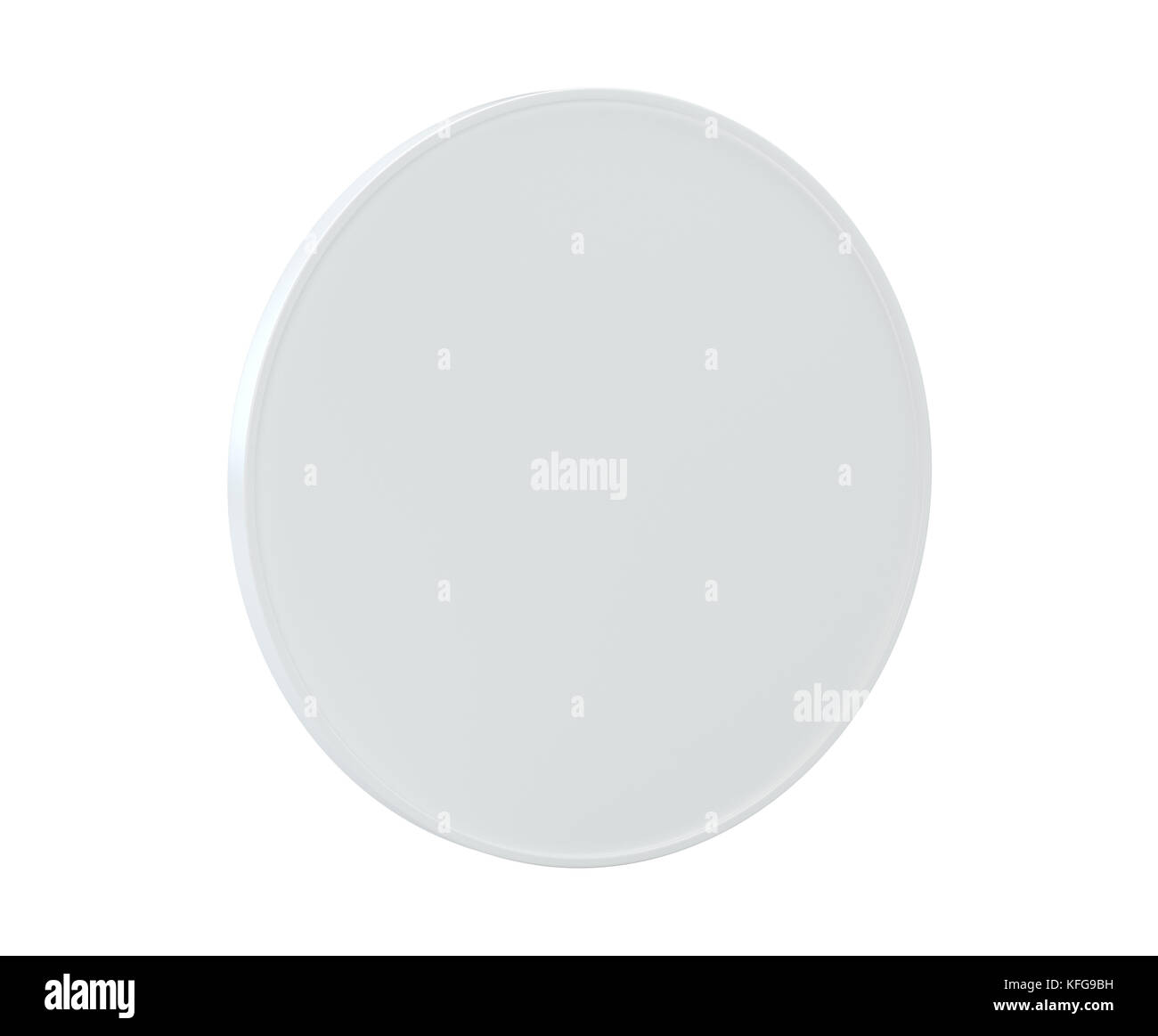 Blank round signboard on isolated white background. 3d rendering Stock Photo