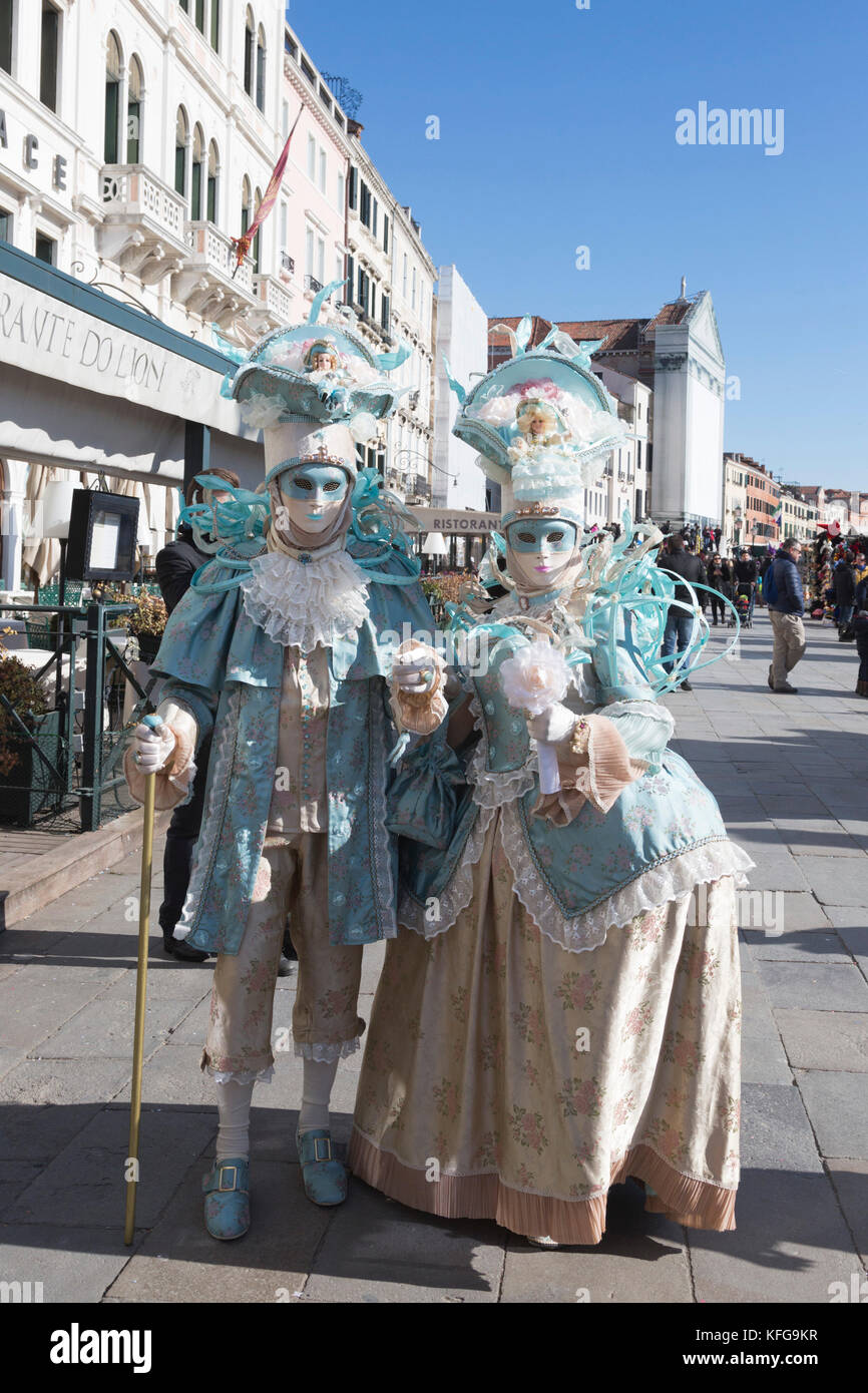 Couple, Carnival in Venice, Venice, Veneto, Italy, Europe Stock Photo