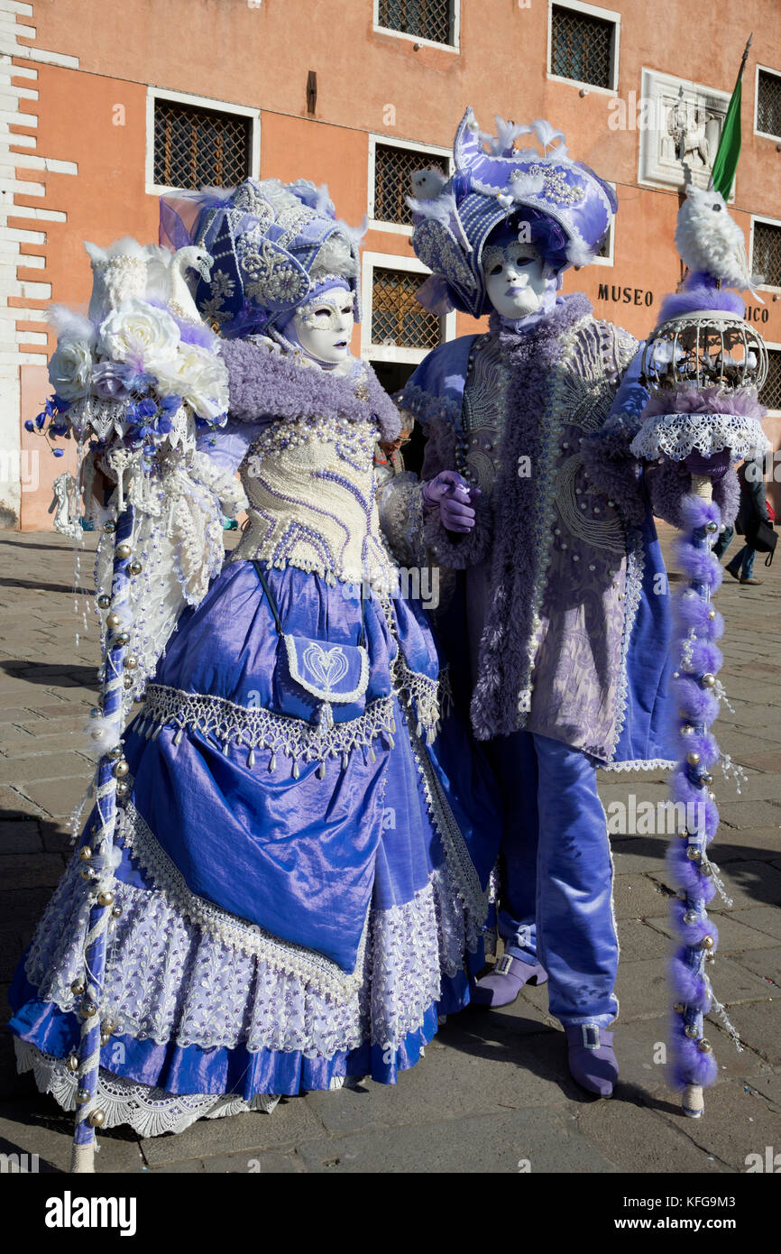 Couple, Carnival in Venice, Venice, Veneto, Italy, Europe Stock Photo