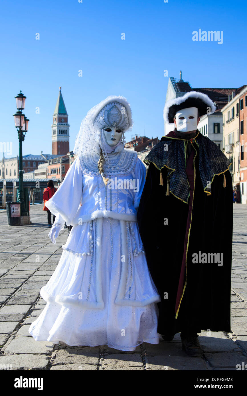 Couple, Carnival in Venice, Venice, Veneto, Italy, Europe Stock Photo